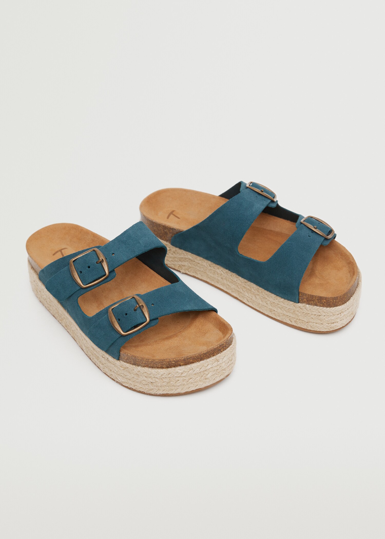 Leren sandalen met touwzolen - Middenvlak