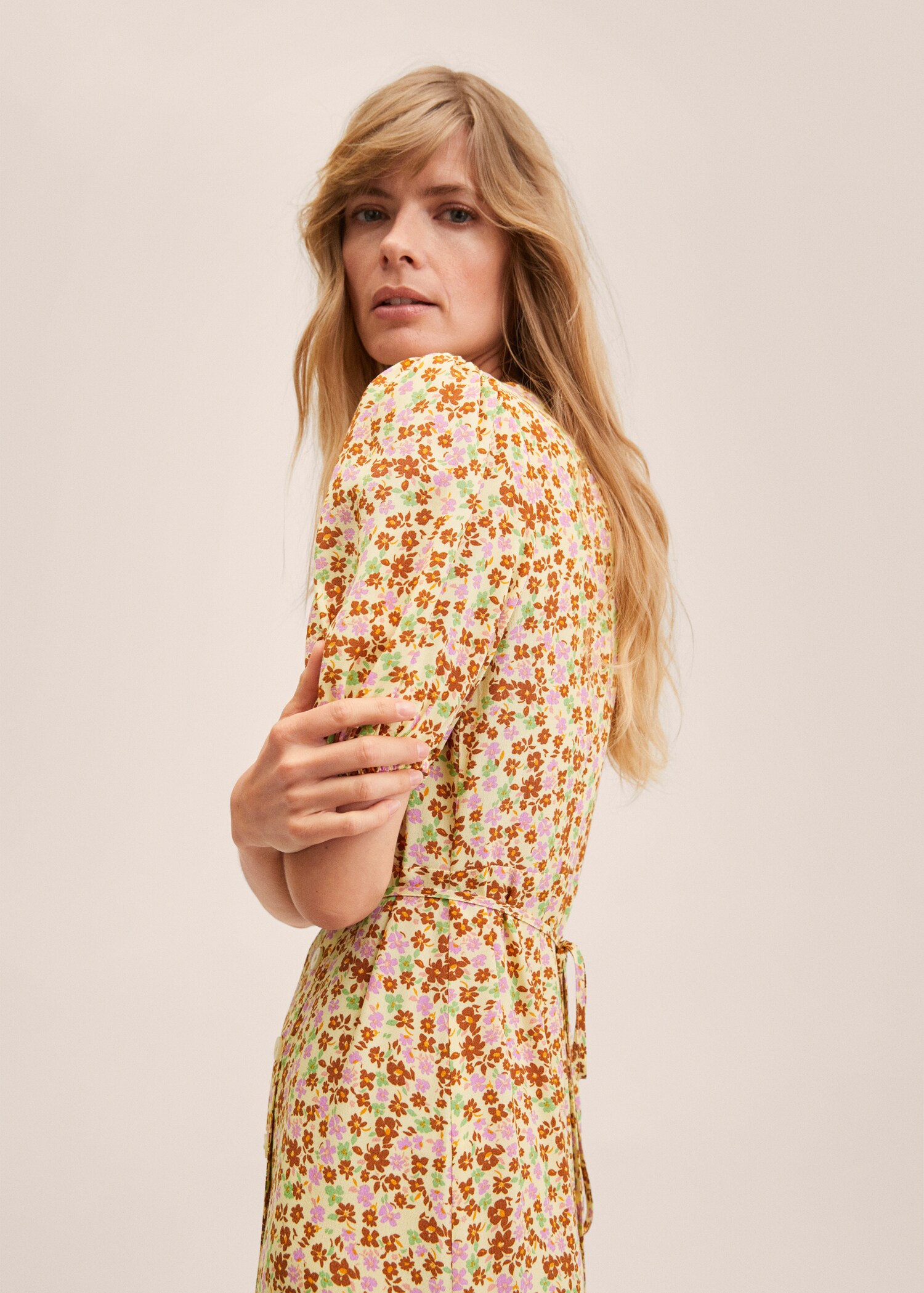 Vestido estampado manga abullonada - Detalle del artículo 1