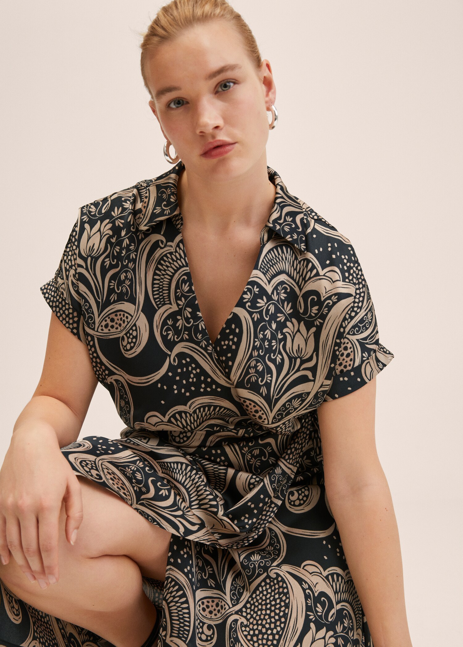 Satin shirt dress - Medium plane