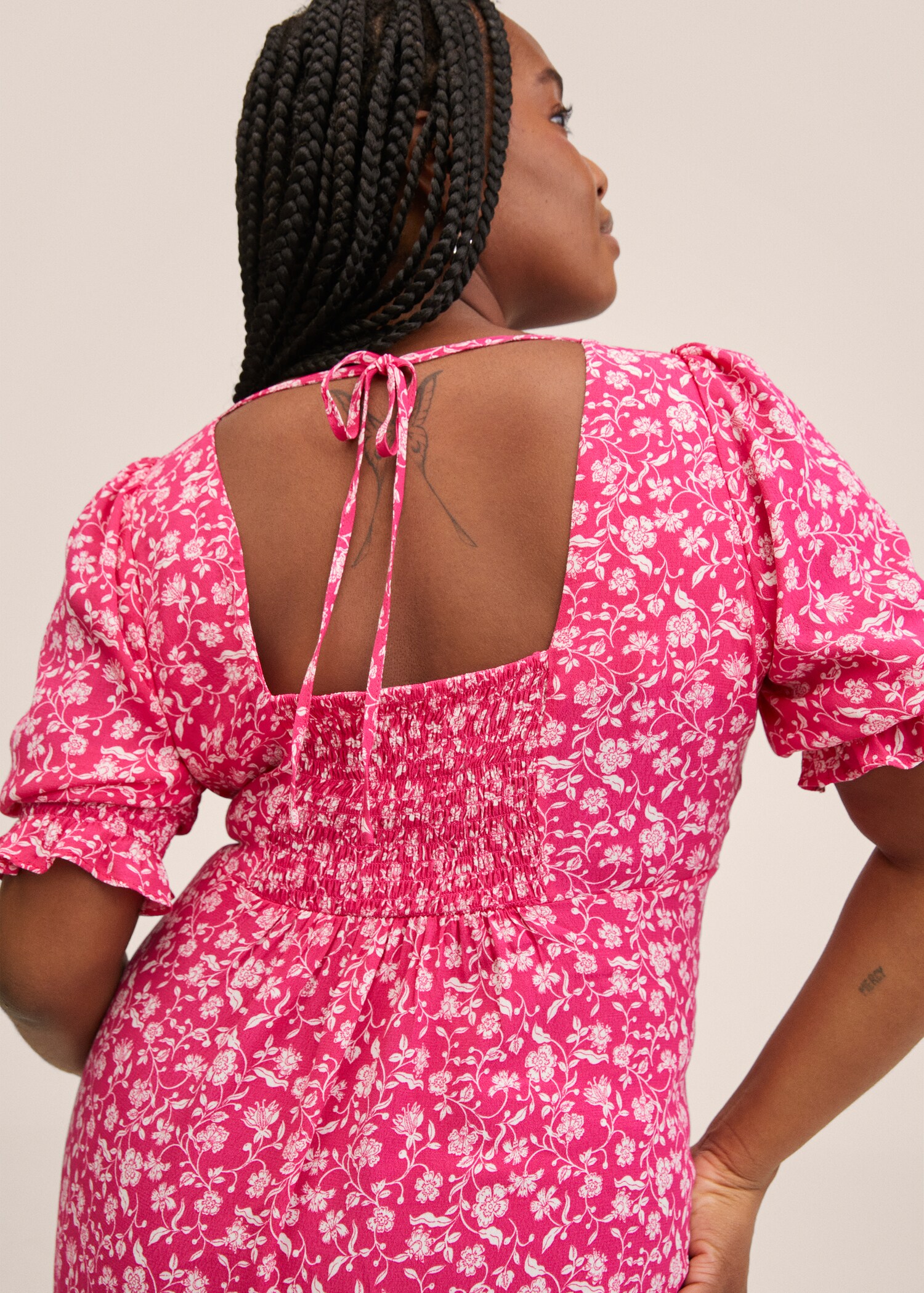 Vestido estampado manga abullonada - Detalle del artículo 5
