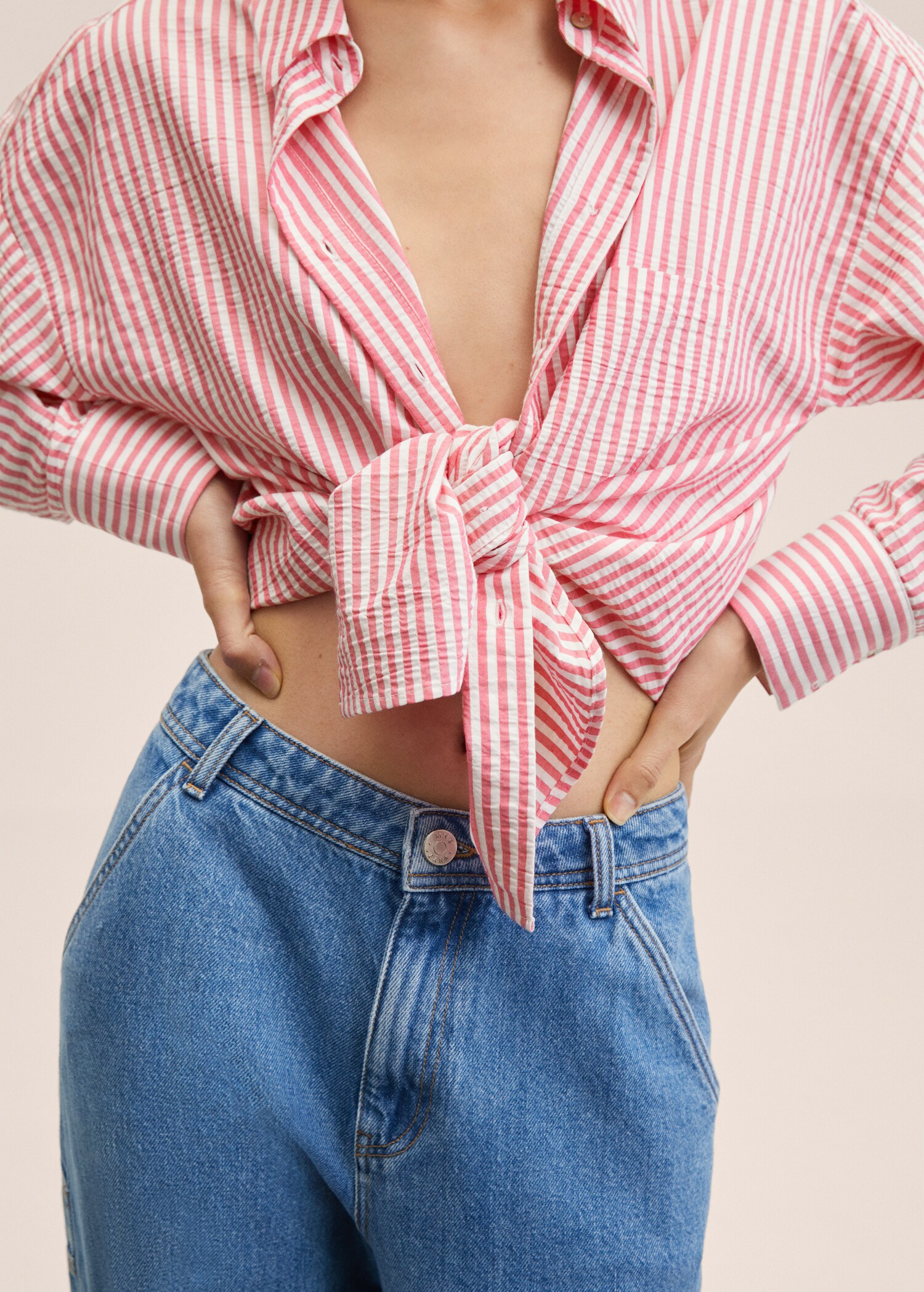 Oversize striped shirt - Details of the article 1
