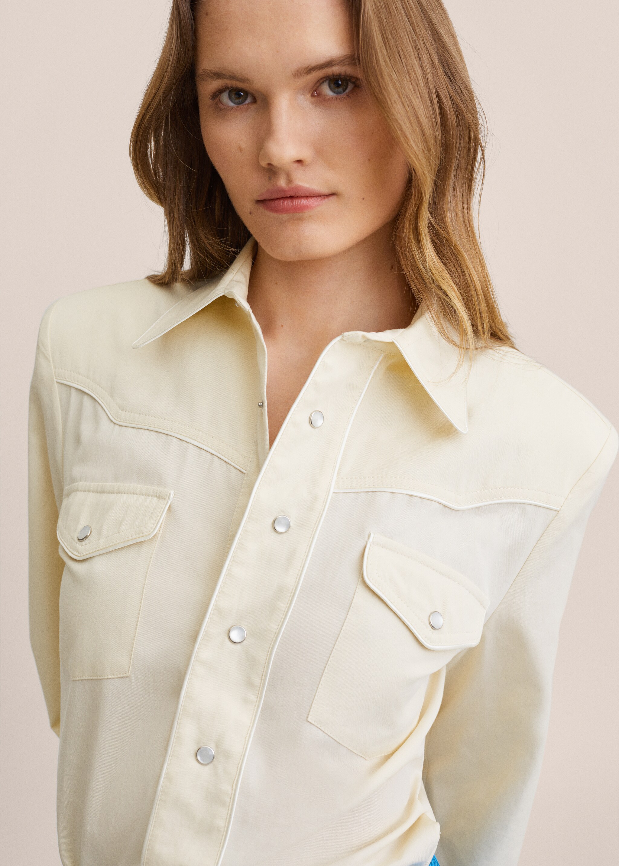 Cotton shirt with shoulder pads  - Details of the article 1
