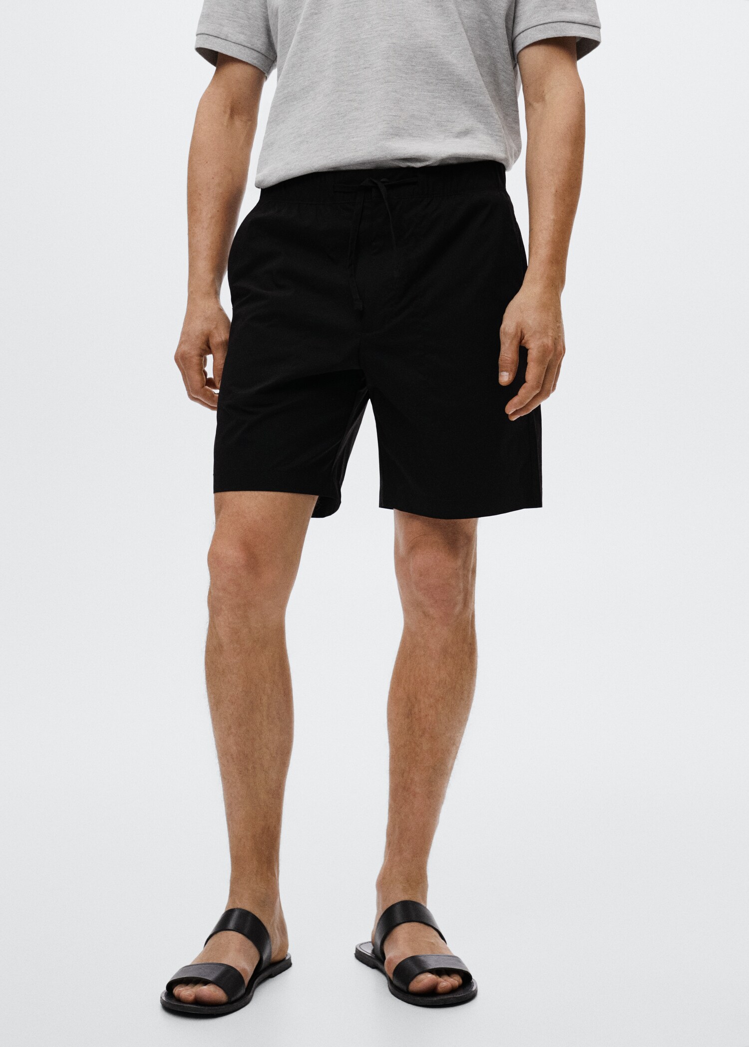 Elastic waist Bermuda shorts - Medium plane