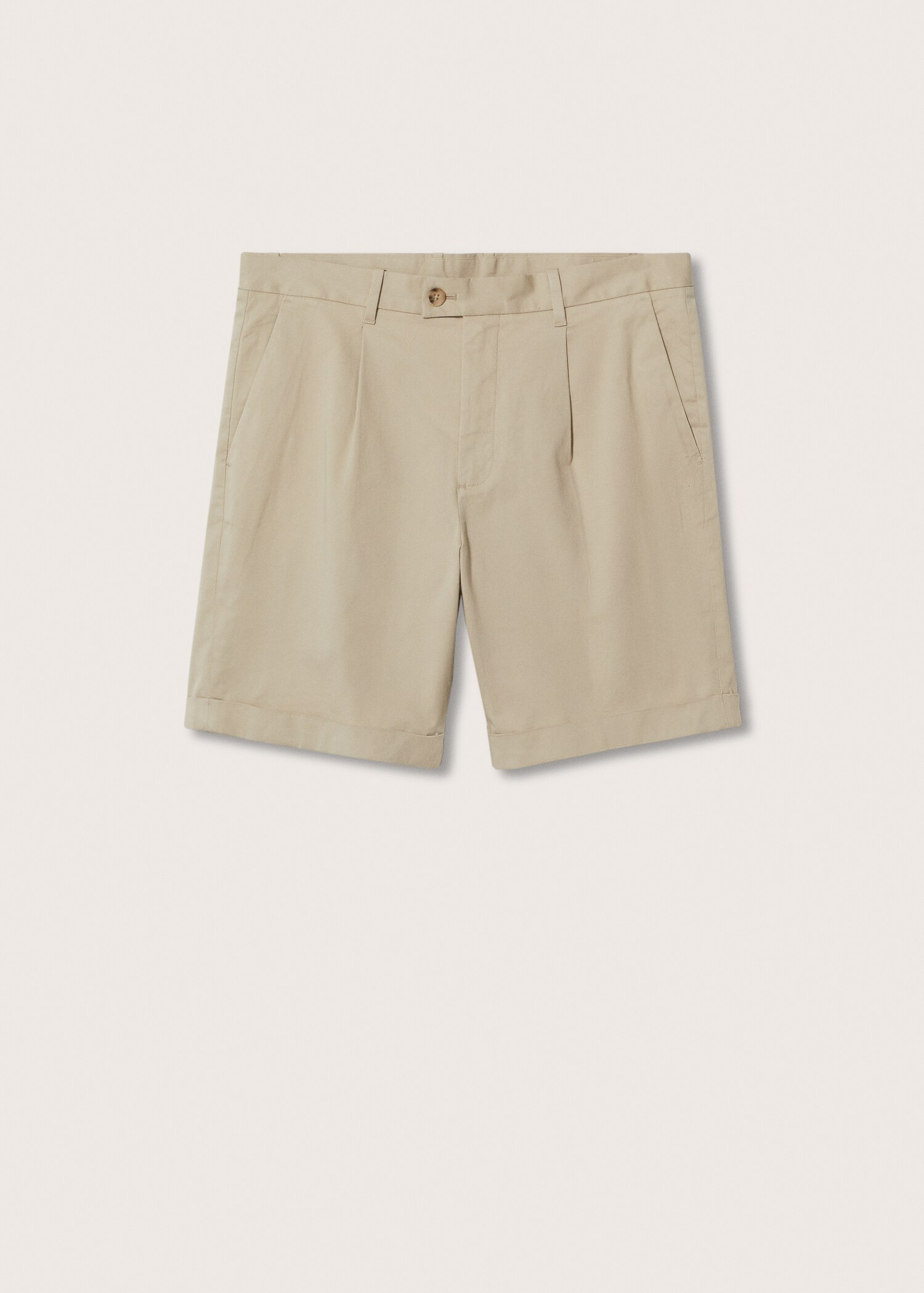 Cotton pleated Bermuda shorts - Article without model