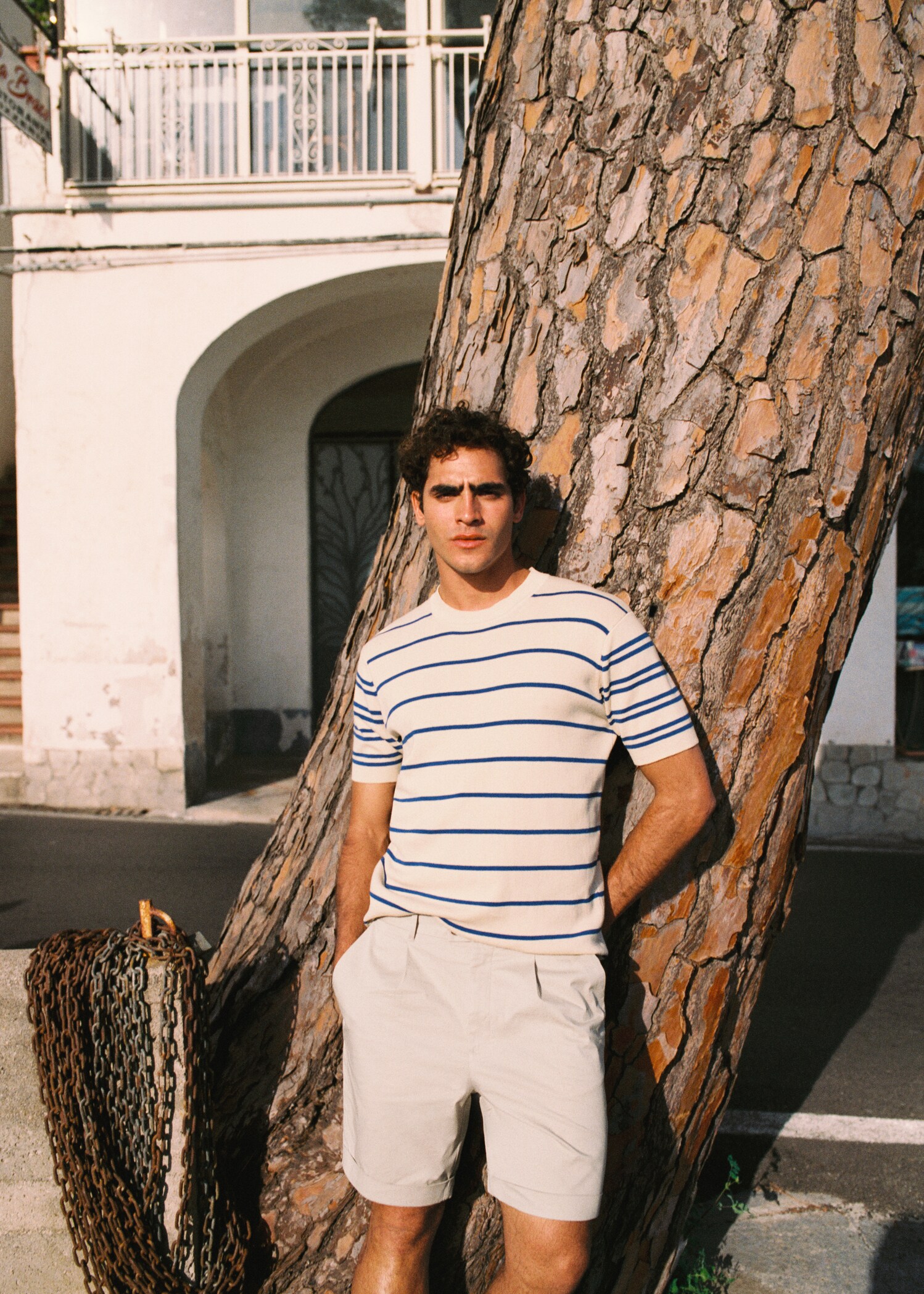 Cotton pleated Bermuda shorts - Details of the article 6