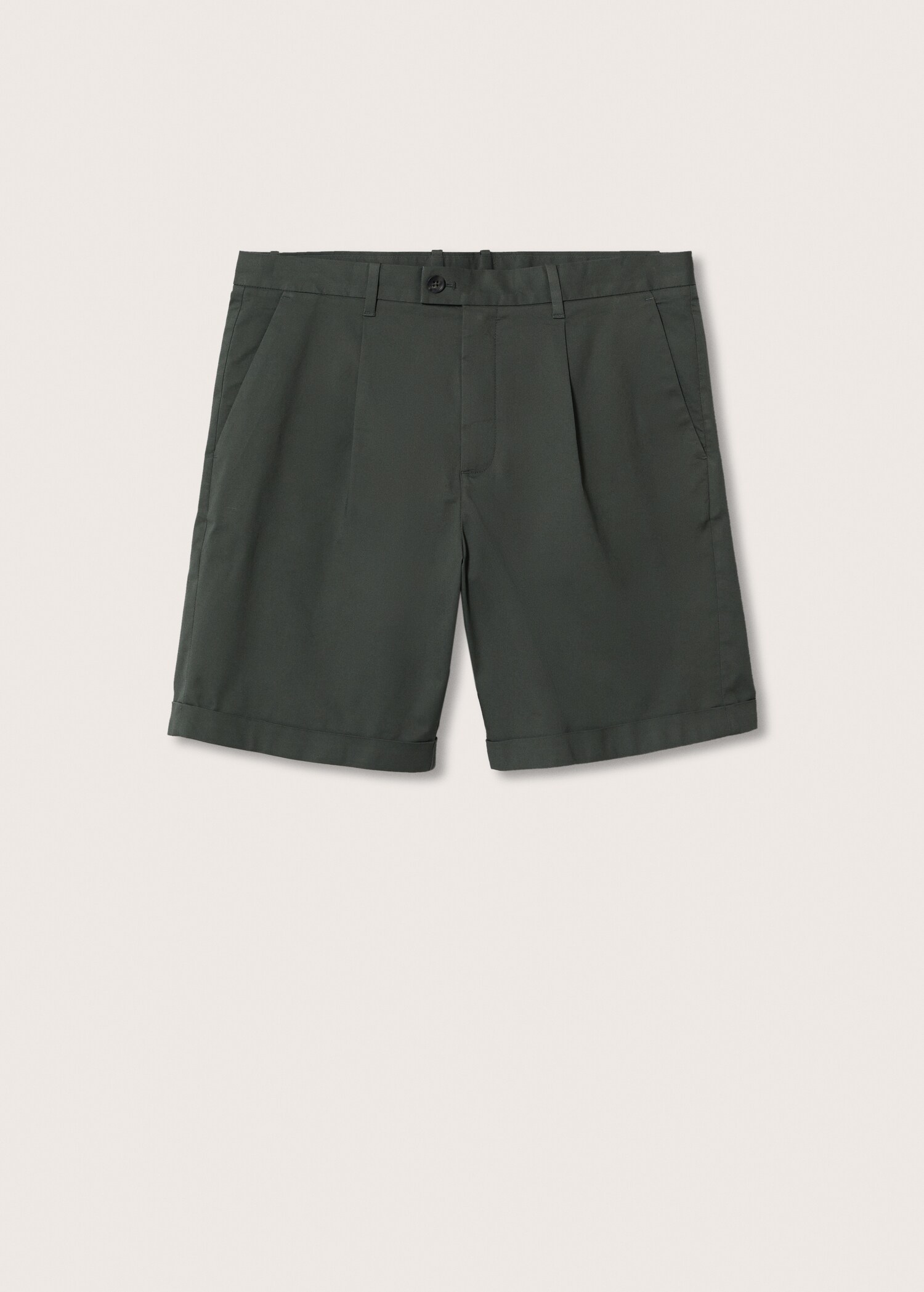 Cotton pleated Bermuda shorts - Article without model
