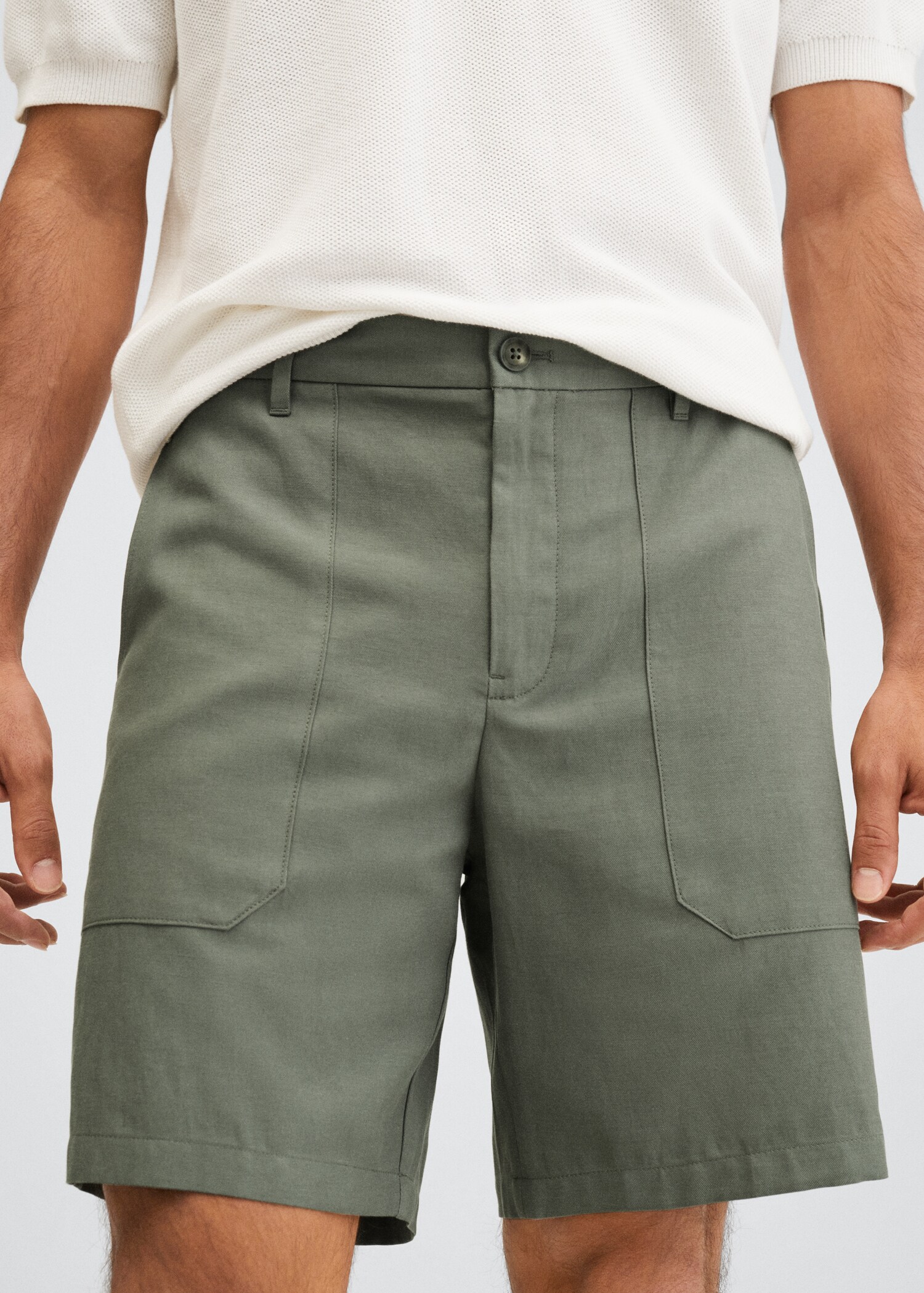 Bermudashorts aus Lyocell mit Leinen - Detail des Artikels 1