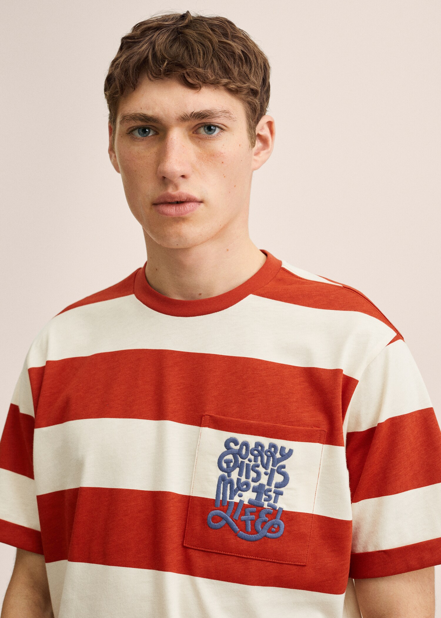 Striped cotton T-shirt - Details of the article 1