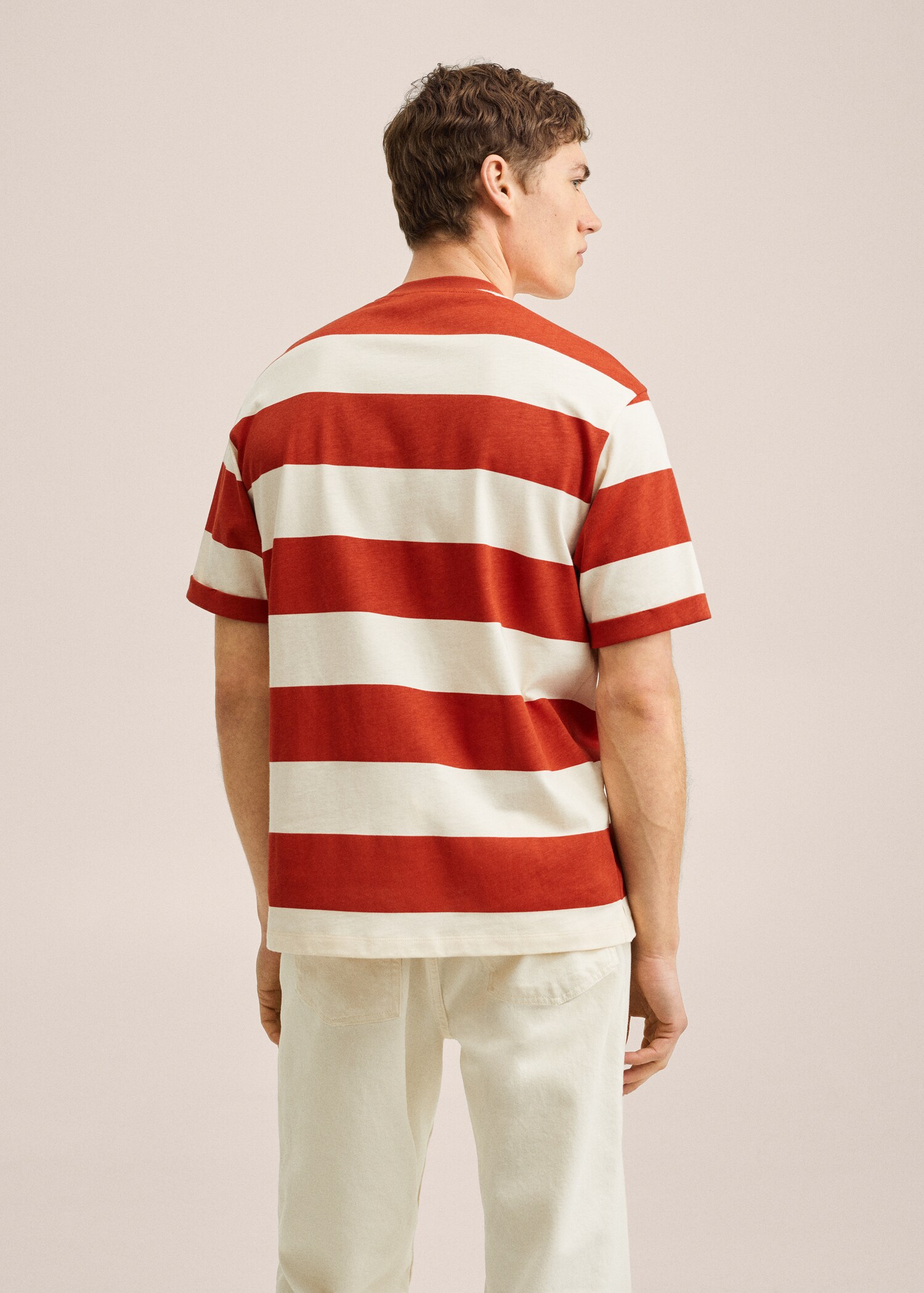 Striped cotton T-shirt - Reverse of the article