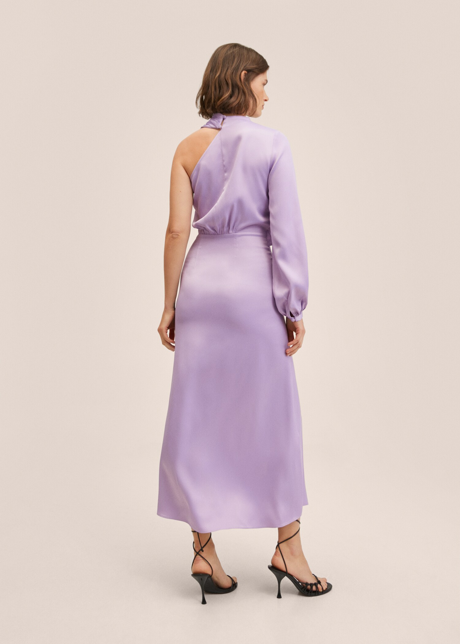 Vestido satinado asimétrico - Reverso del artículo