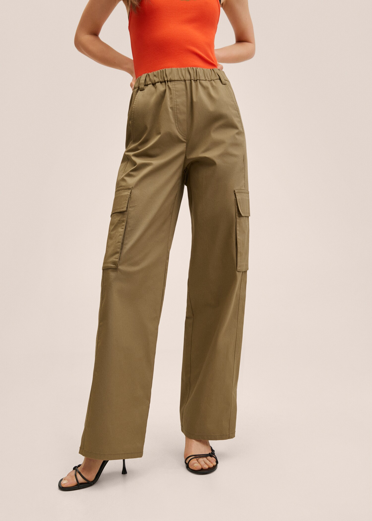 Cotton cargo trousers - Medium plane