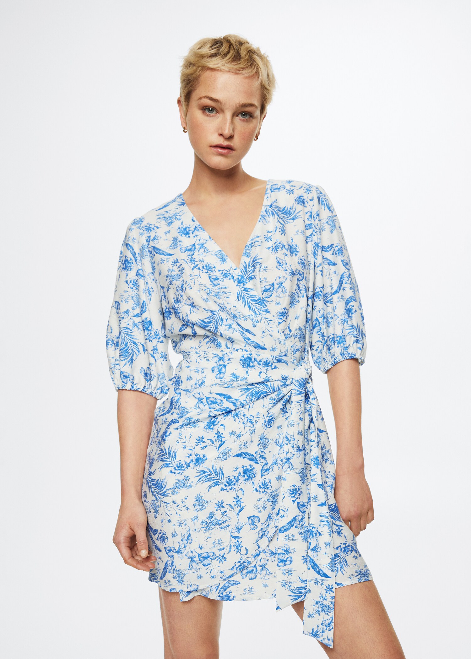 Print wrap dress - Medium plane