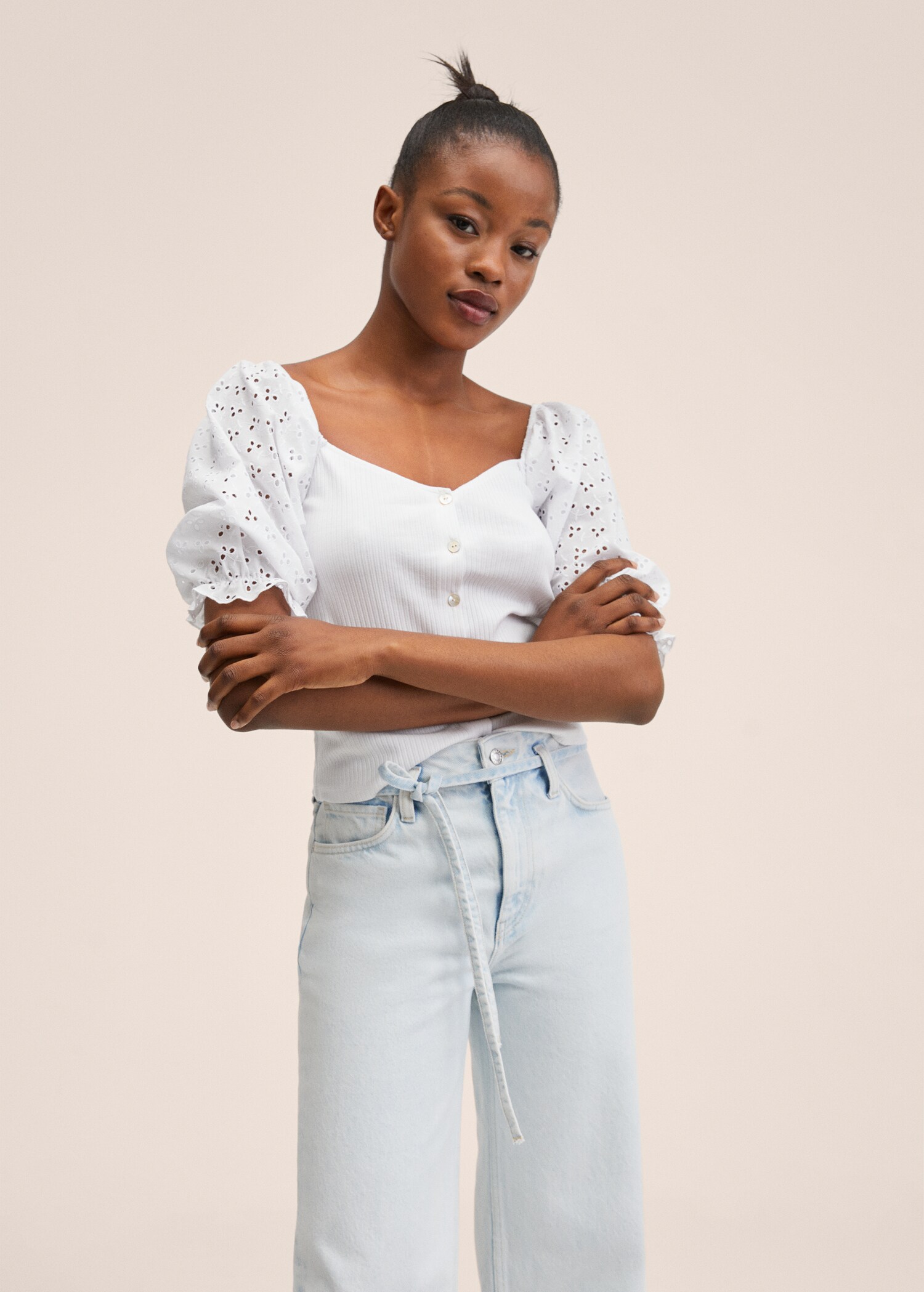 Embroidered sleeve T-shirt - Medium plane
