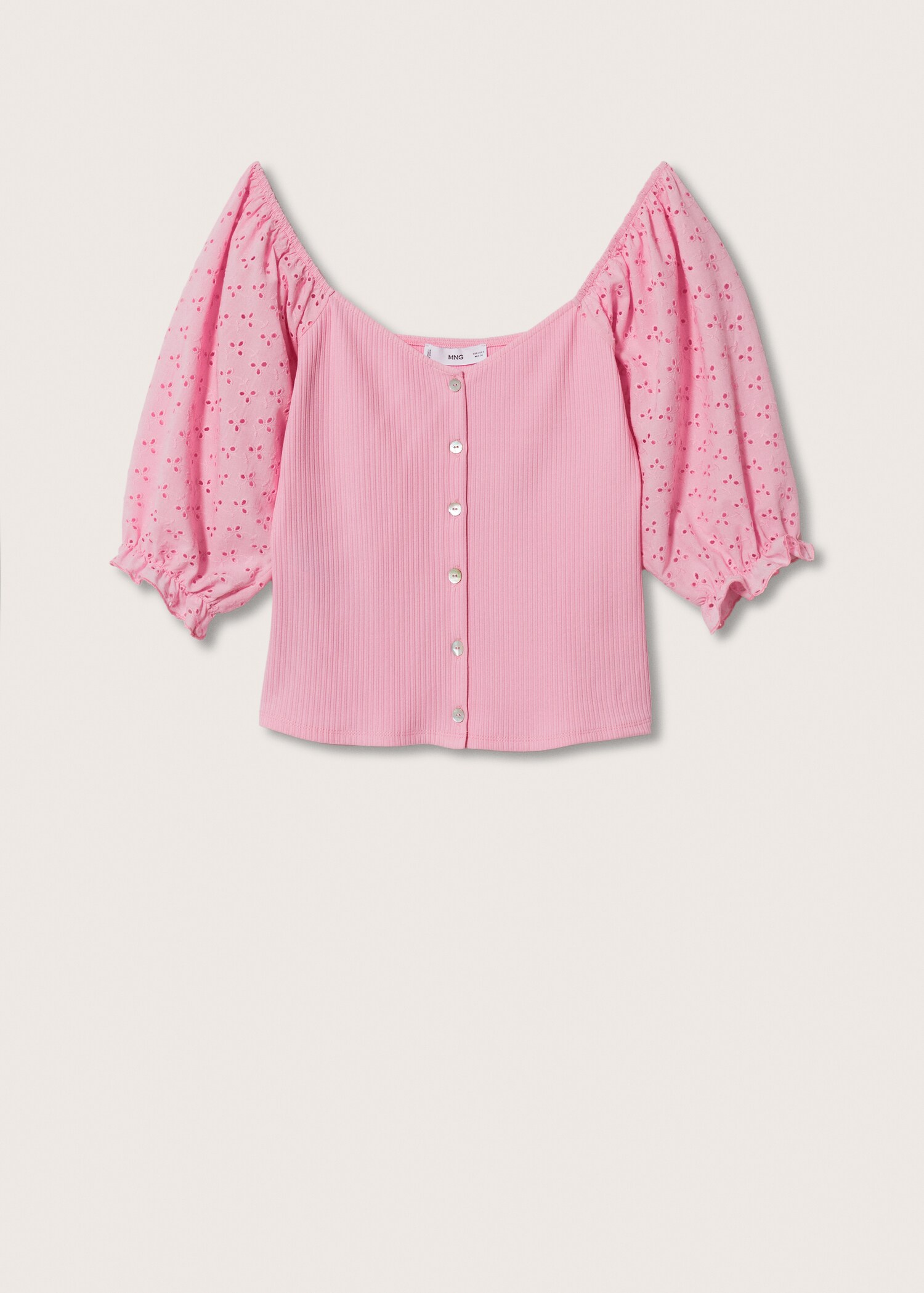 Embroidered sleeve T-shirt - Article without model