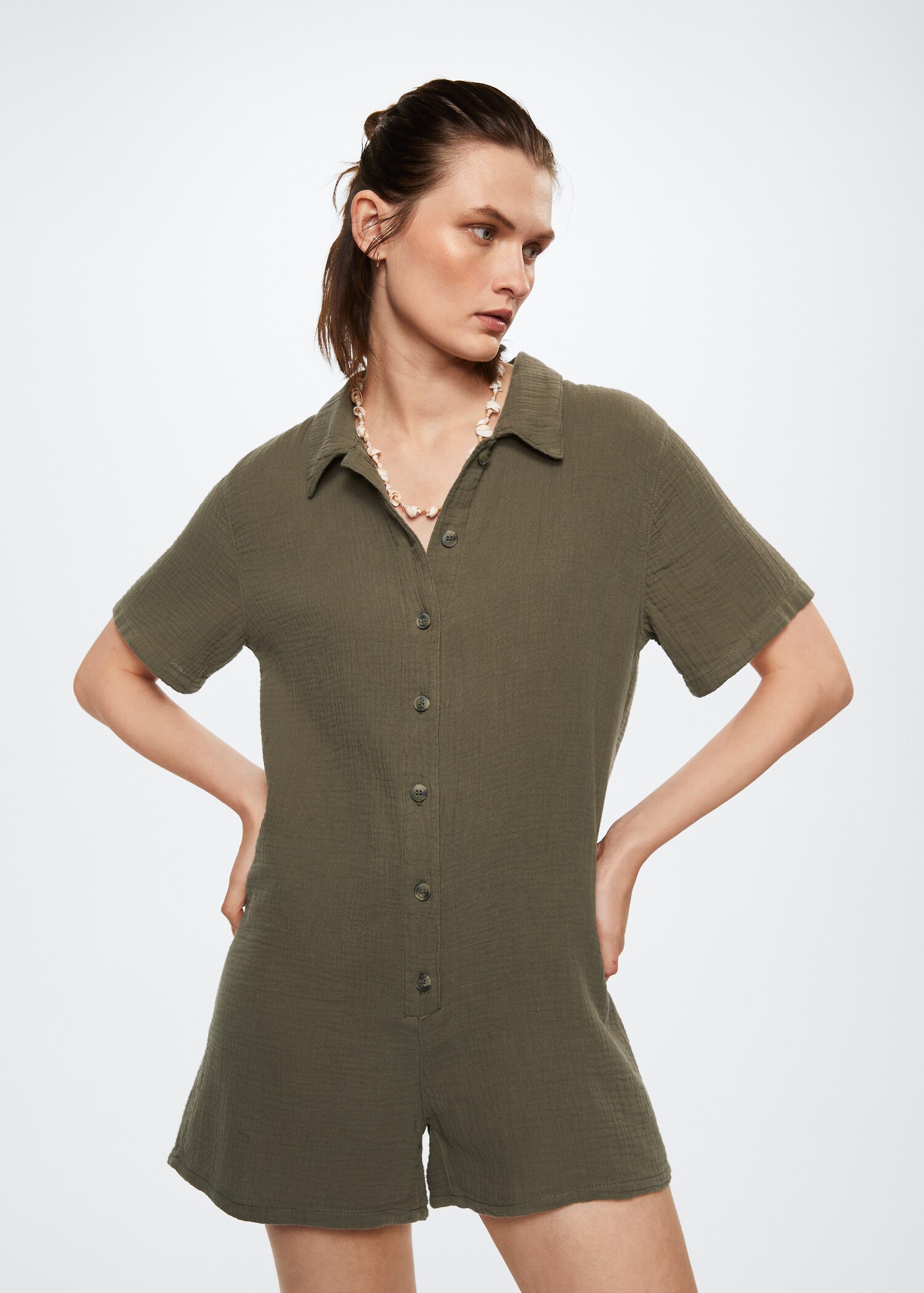 Cotton cheesecloth jumpsuit - Medium plane