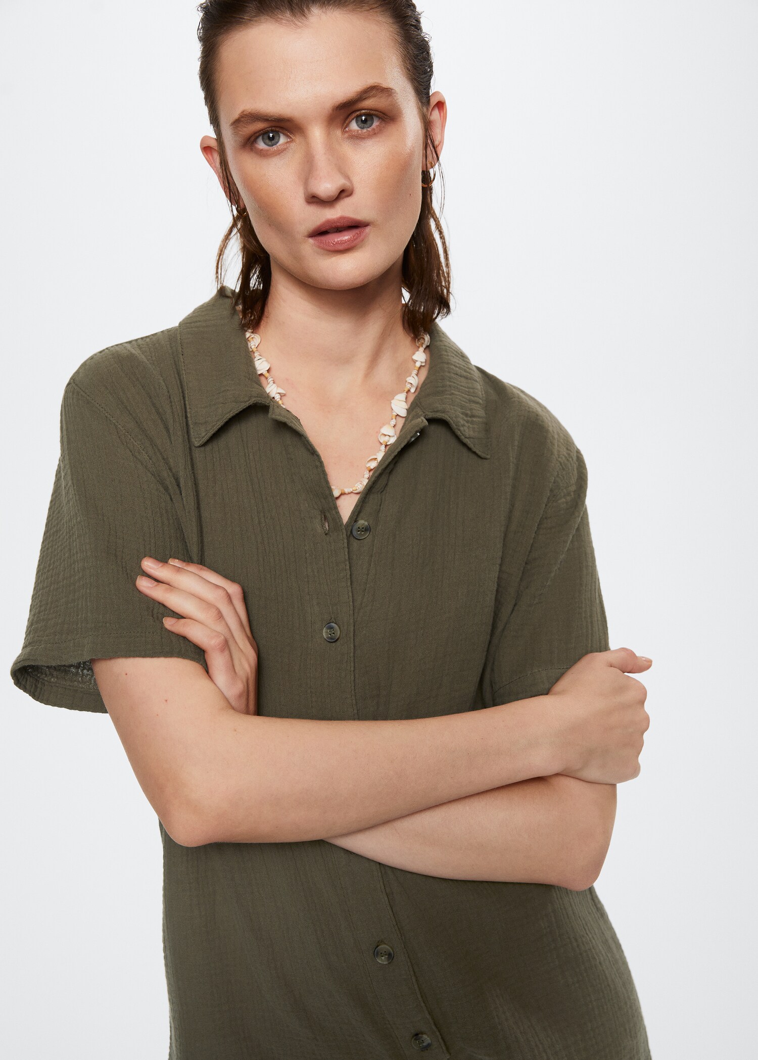 Cotton cheesecloth jumpsuit - Details of the article 2