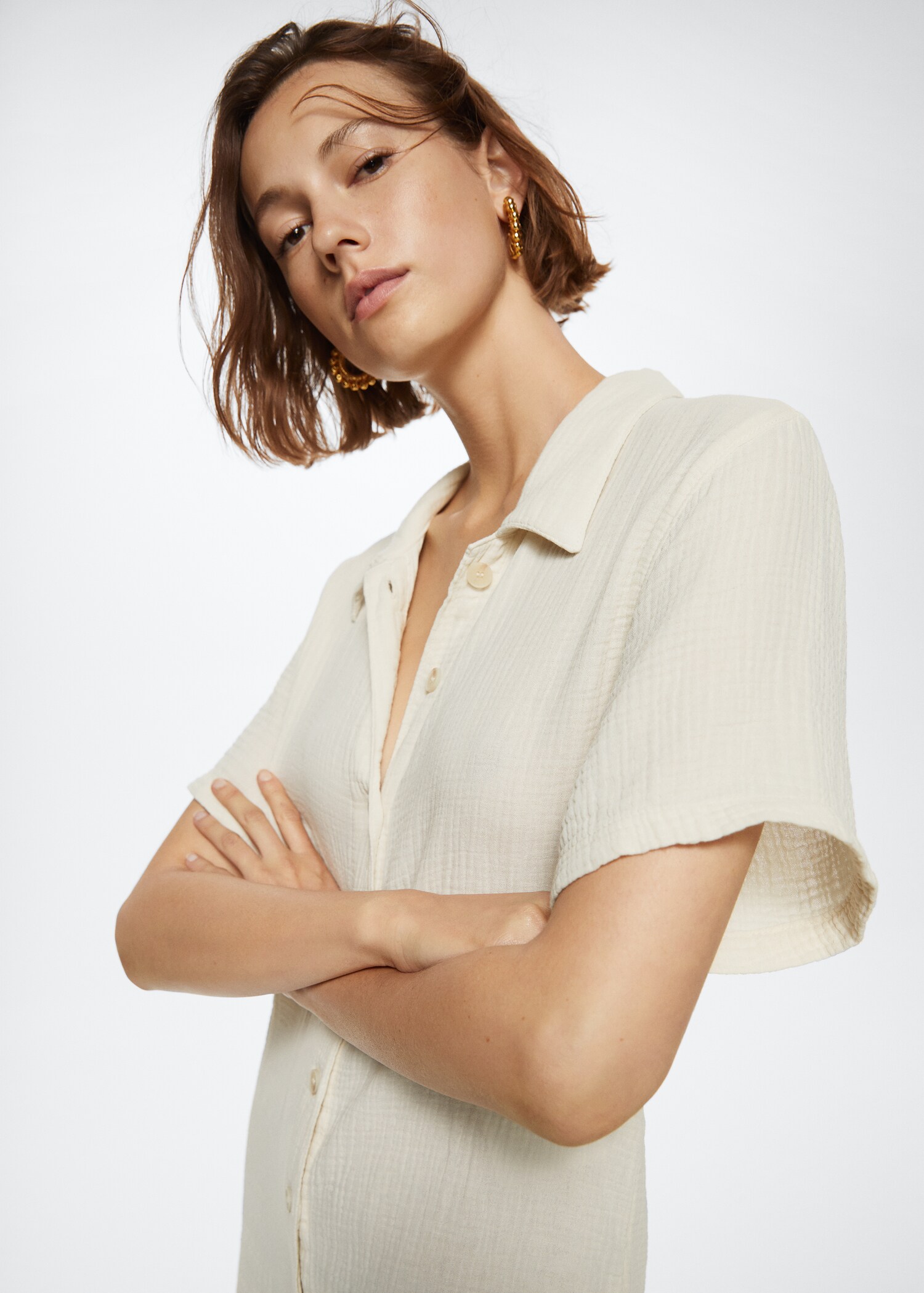 Cotton cheesecloth jumpsuit - Details of the article 2