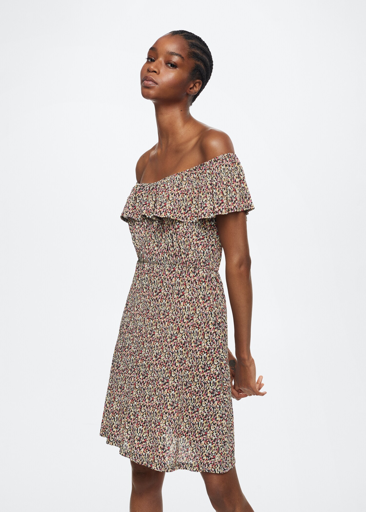 Textured printed dress - Medium plane