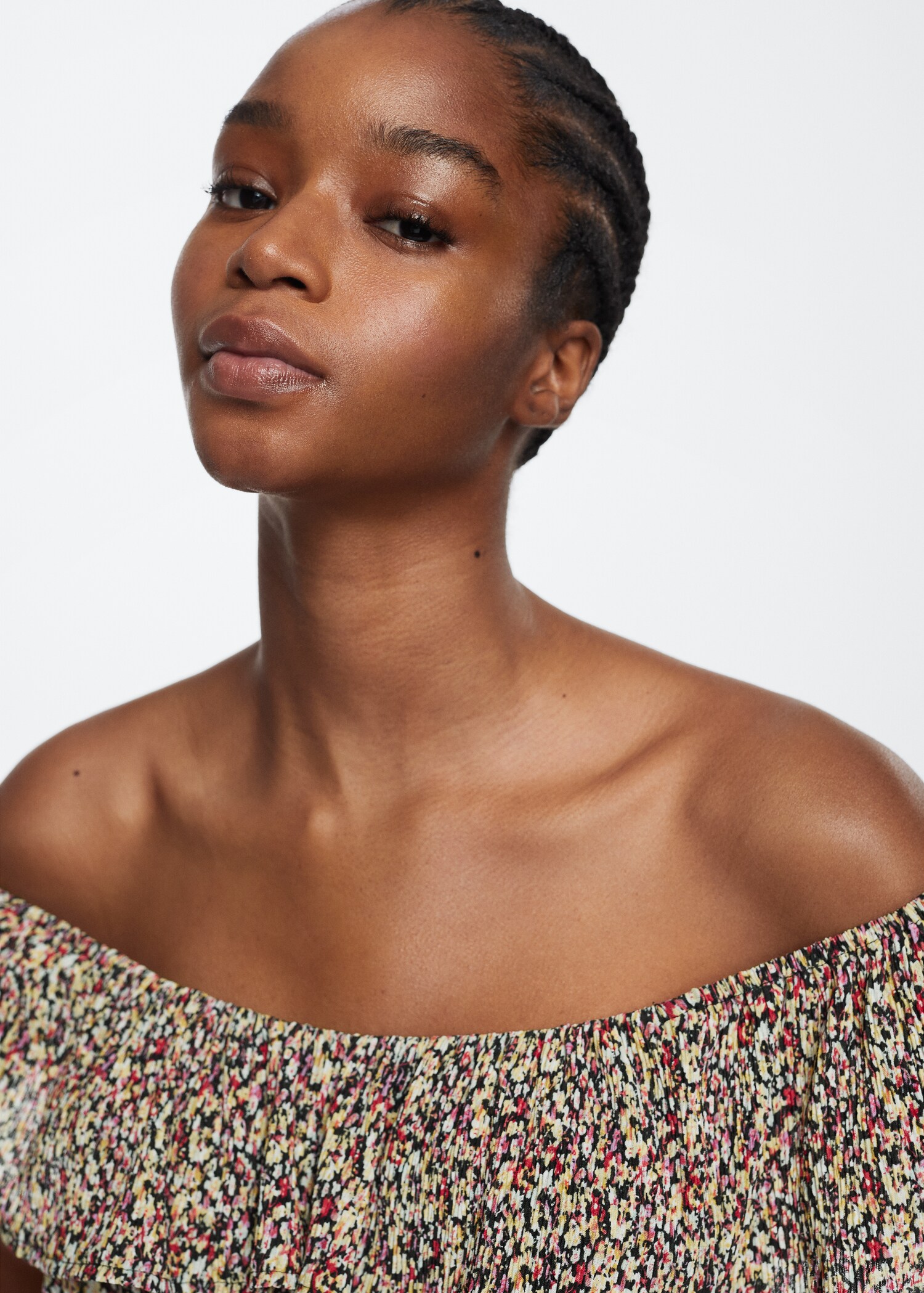 Textured printed dress - Details of the article 1