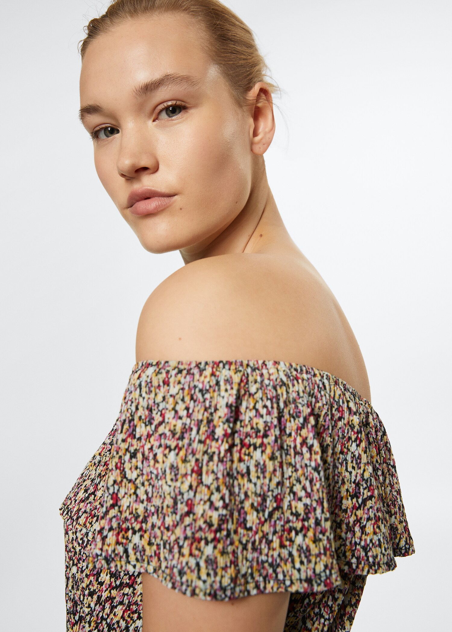 Textured printed dress - Details of the article 4
