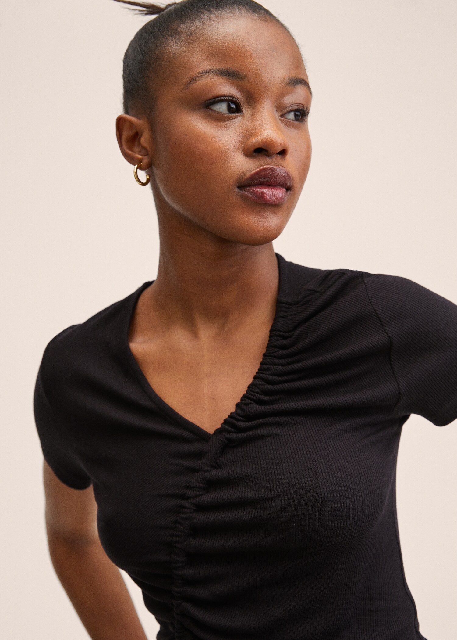Ruched detail T-shirt - Details of the article 1