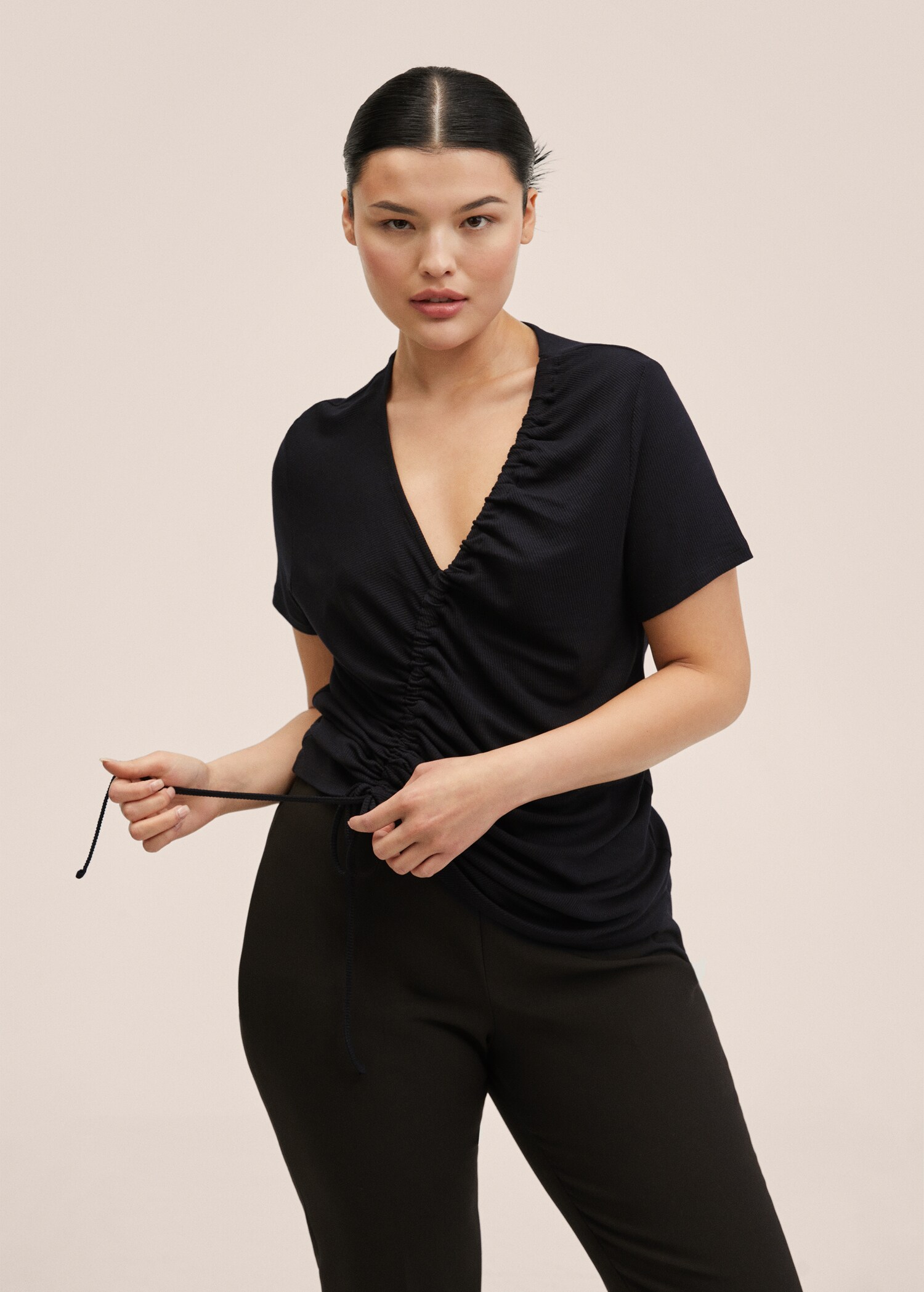 Ruched detail T-shirt - Details of the article 4