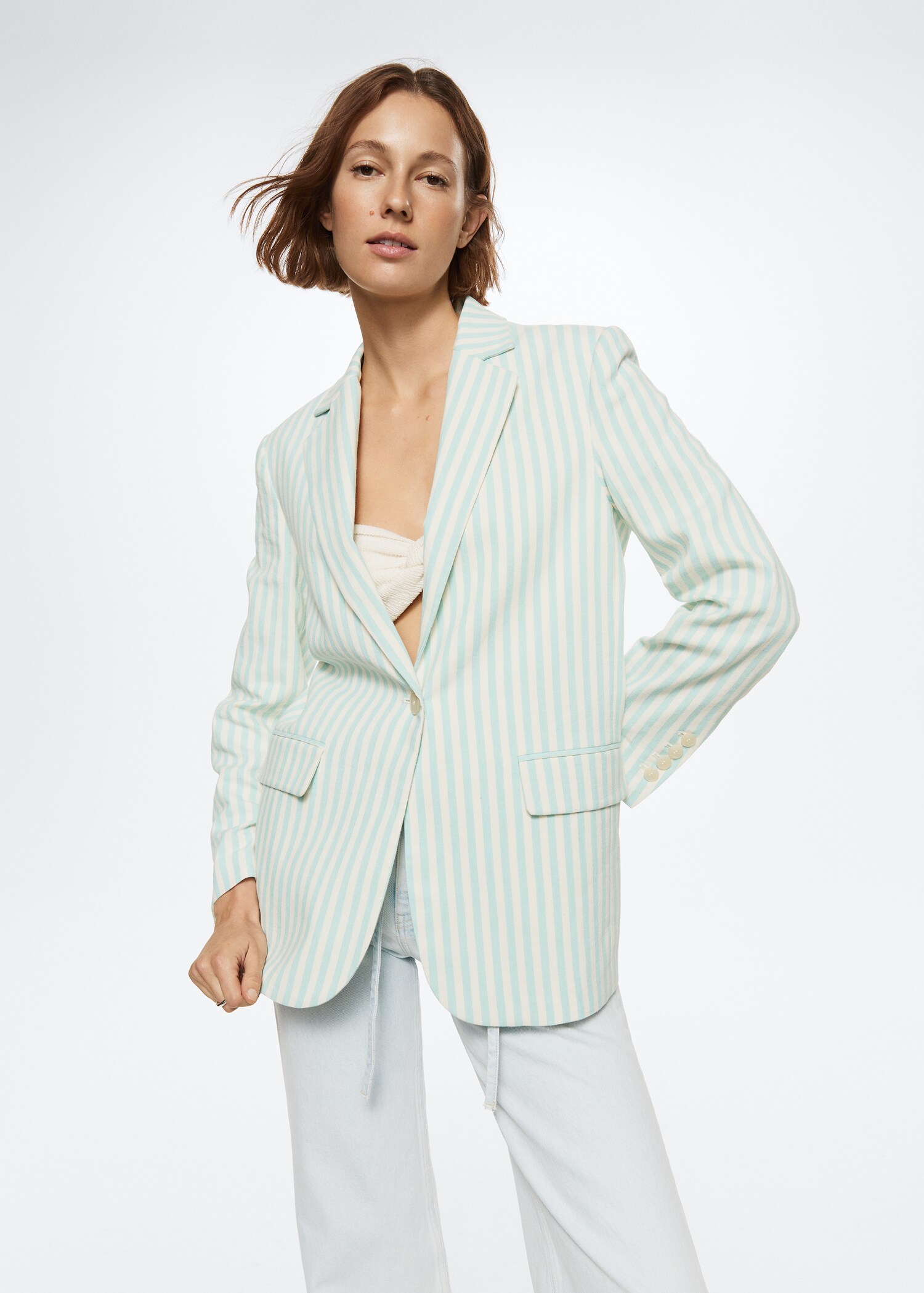 Striped suit blazer - Medium plane