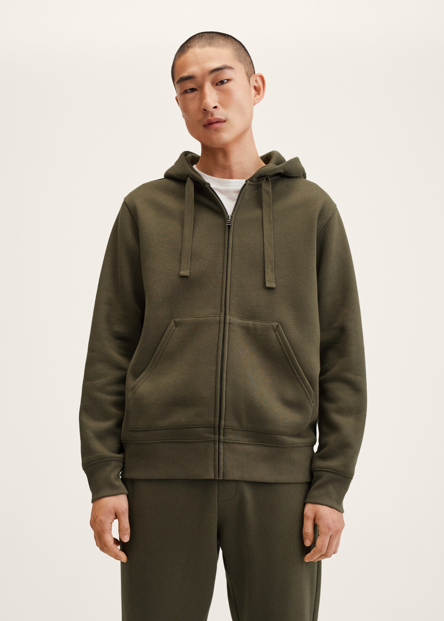 Sudadera algodón cremallera - Plano medio