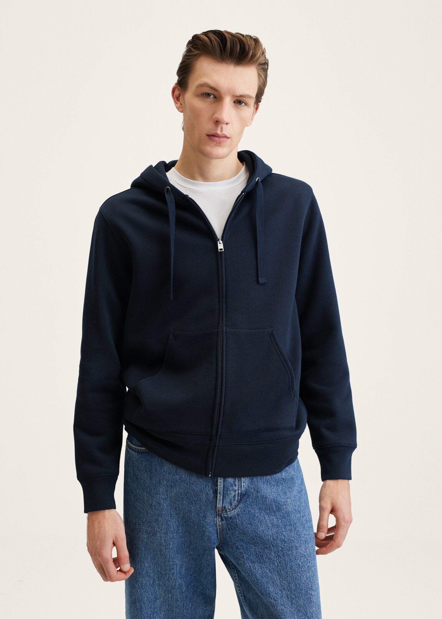 Sudadera algodón cremallera - Plano medio