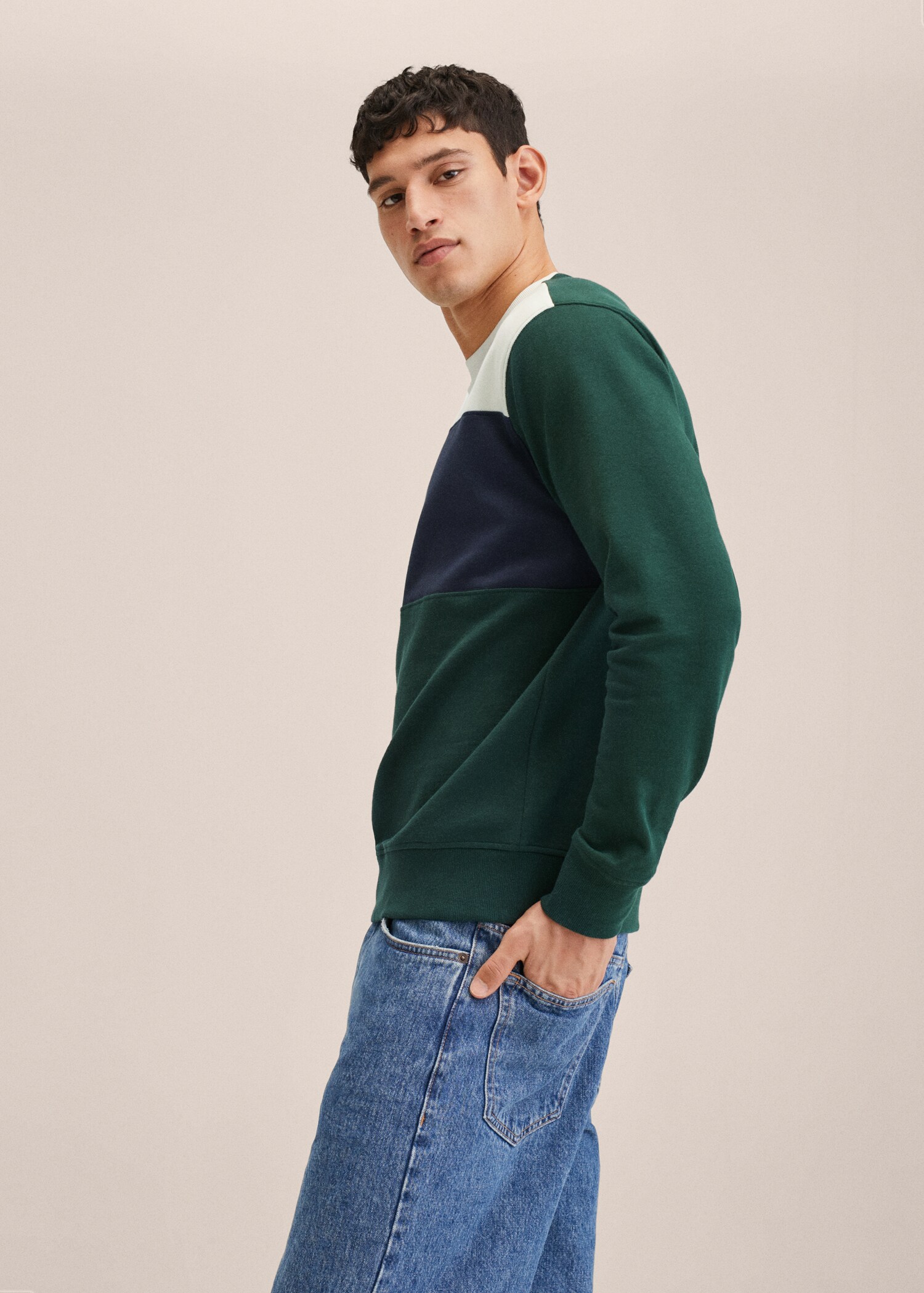 Sudadera felpa color block - Detalle del artículo 2
