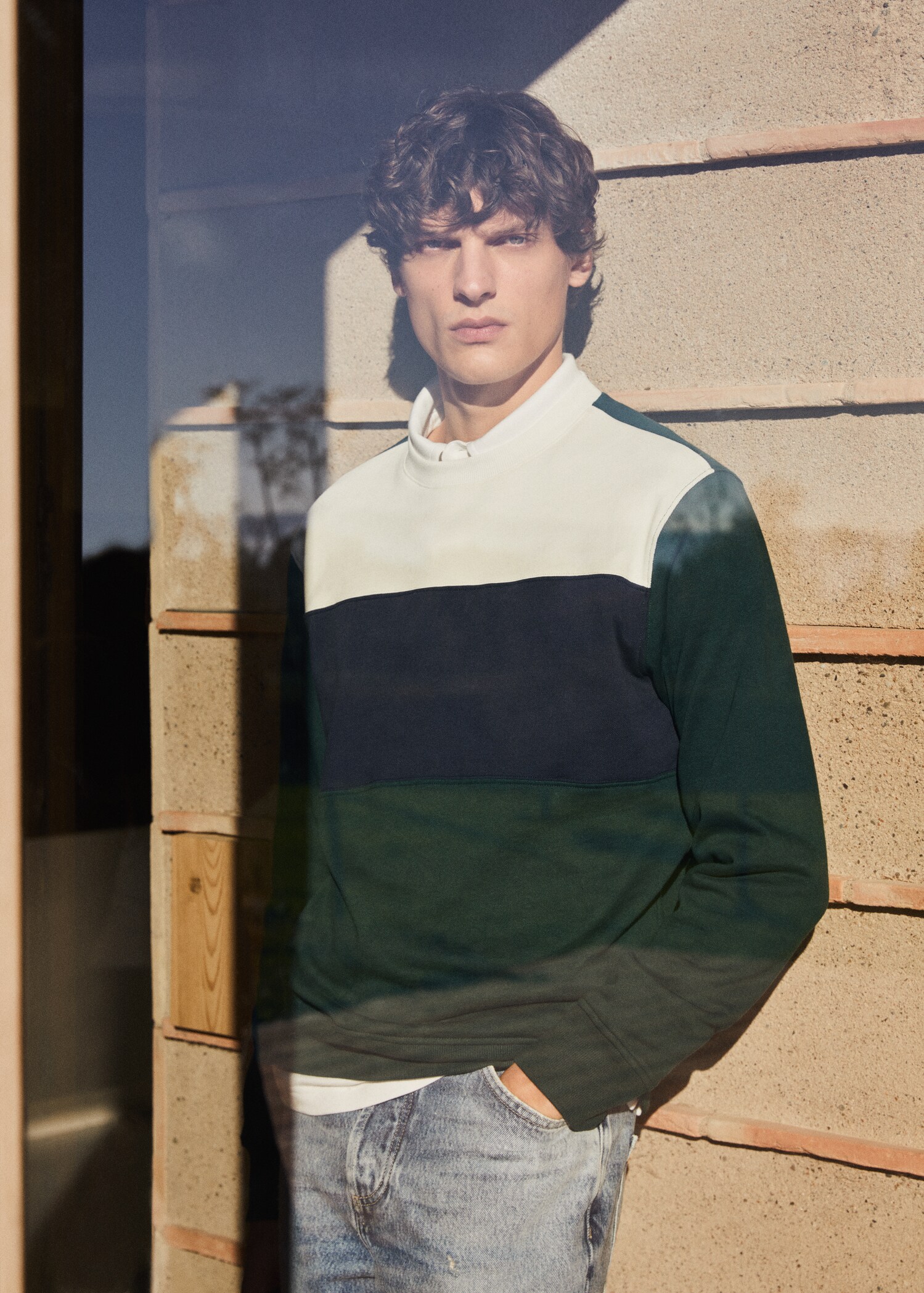 Sudadera felpa color block - Detalle del artículo 5