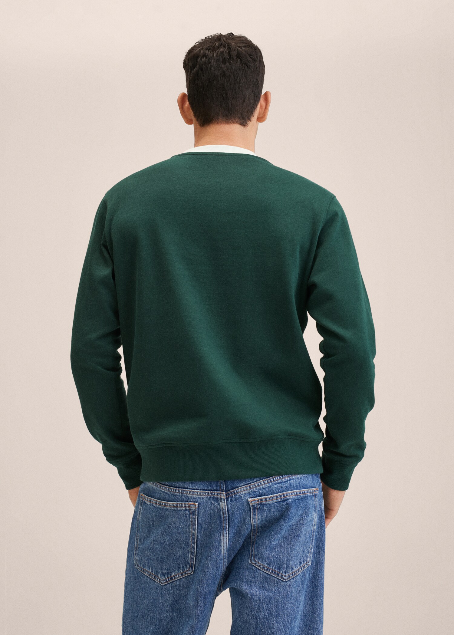 Sudadera felpa color block - Reverso del artículo