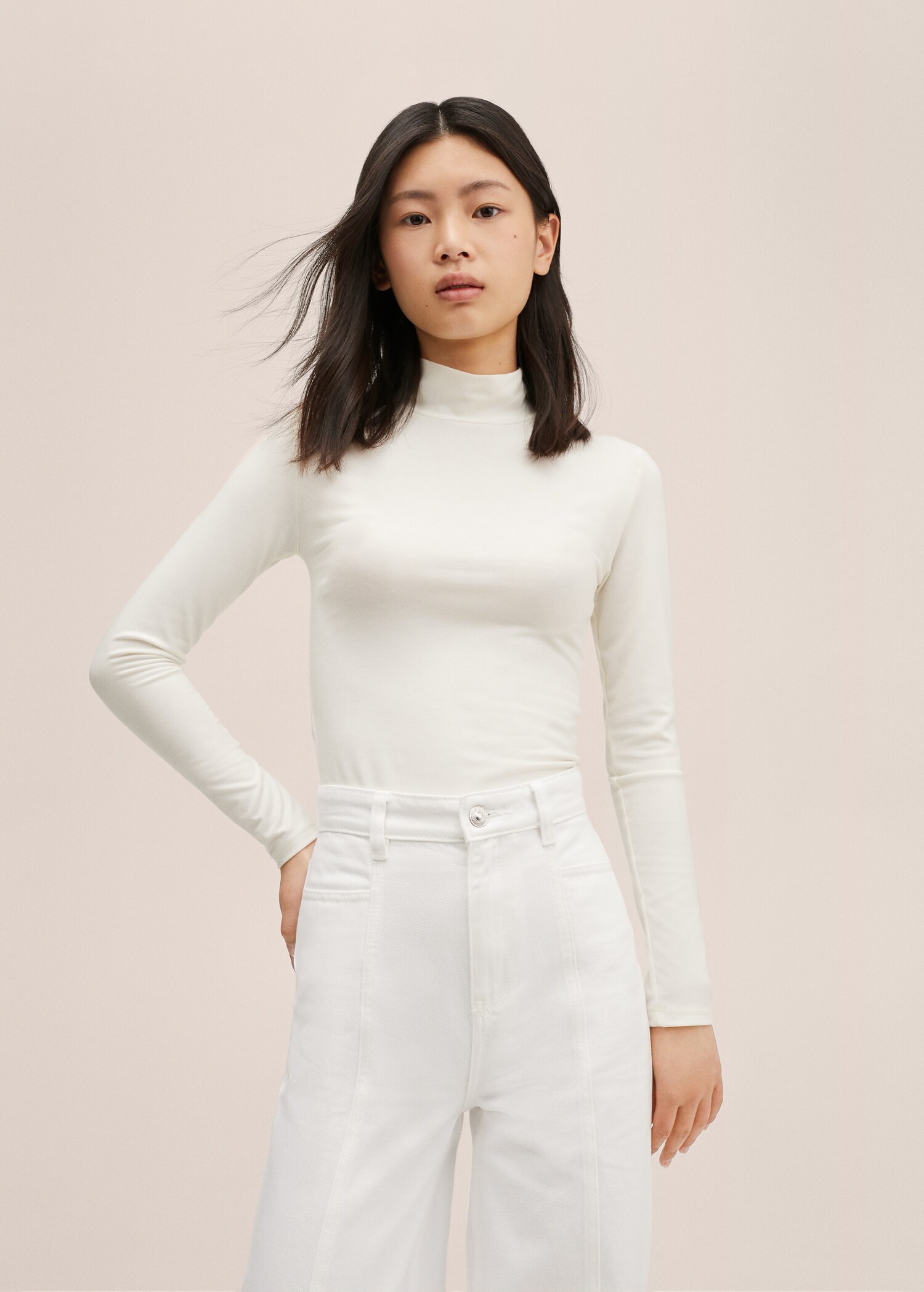 Stand collar T-shirt - Medium plane