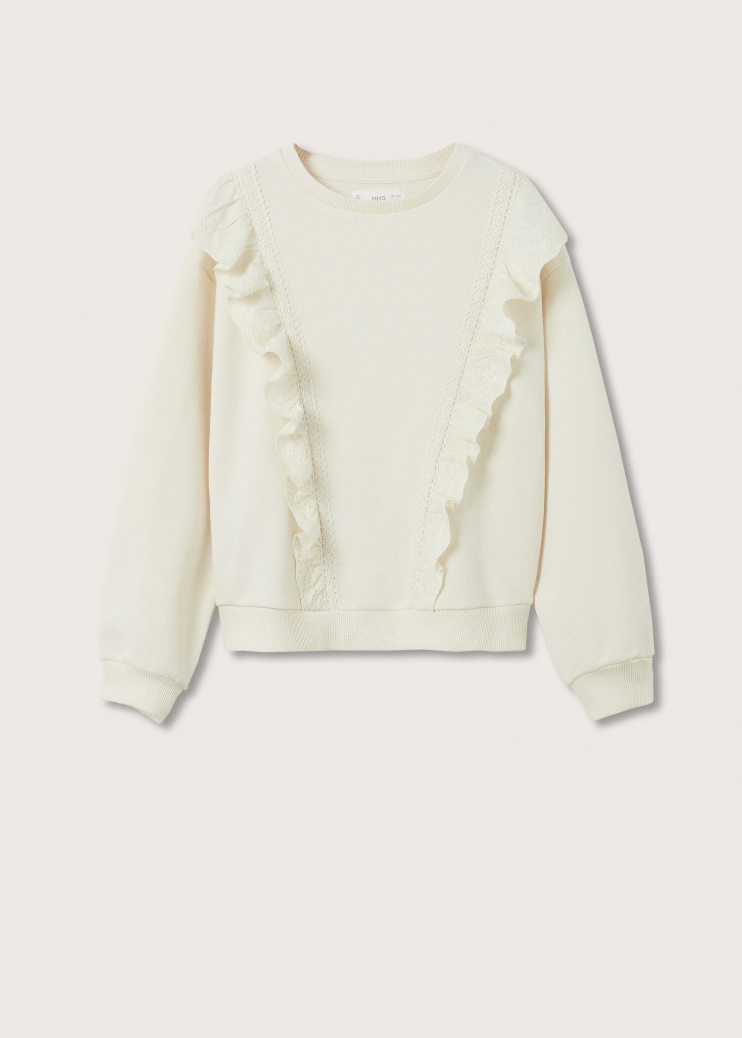 Baumwoll-Sweatshirt mit Rüschen - Artikel ohne Model