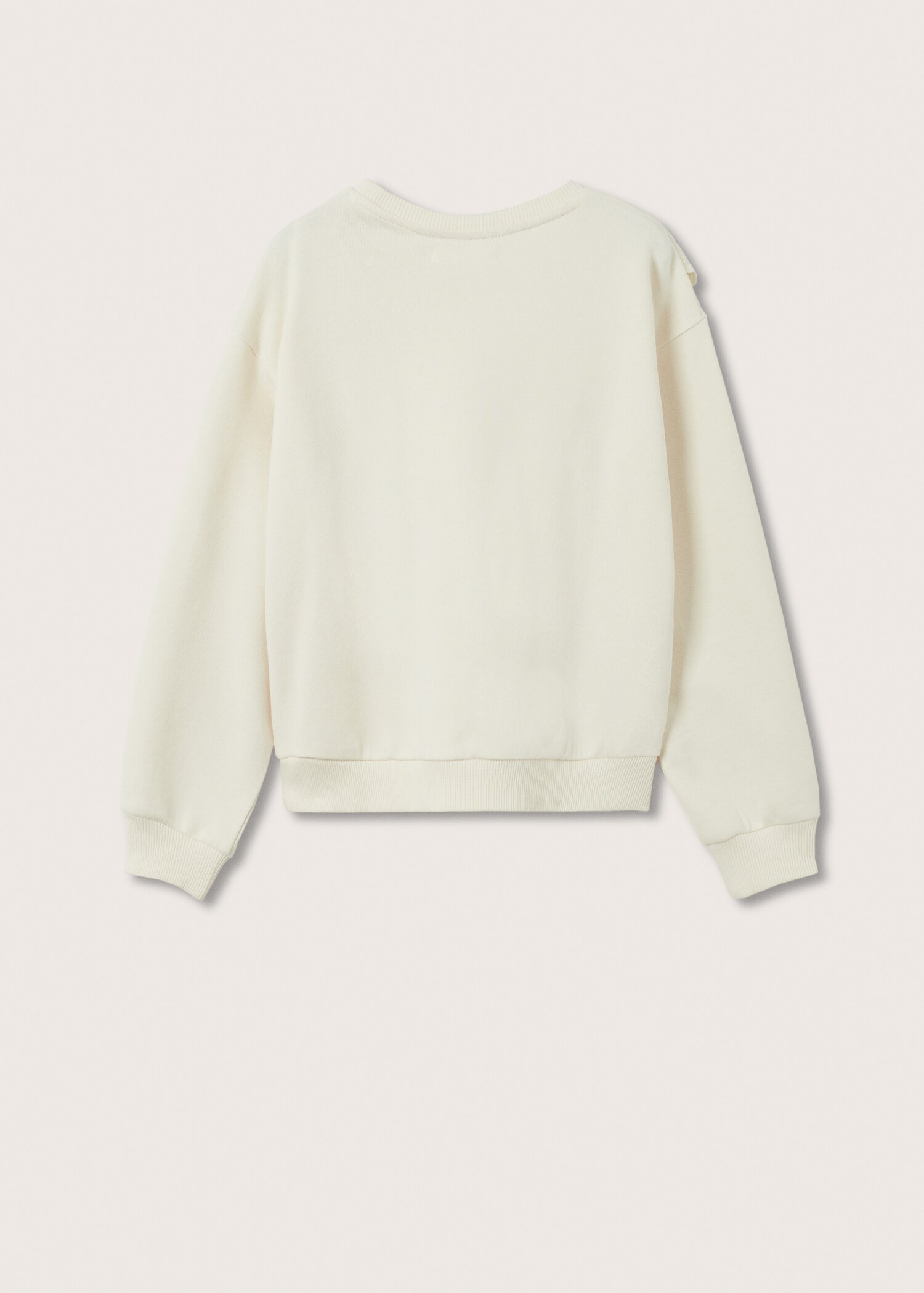 Baumwoll-Sweatshirt mit Rüschen - Rückseite des Artikels