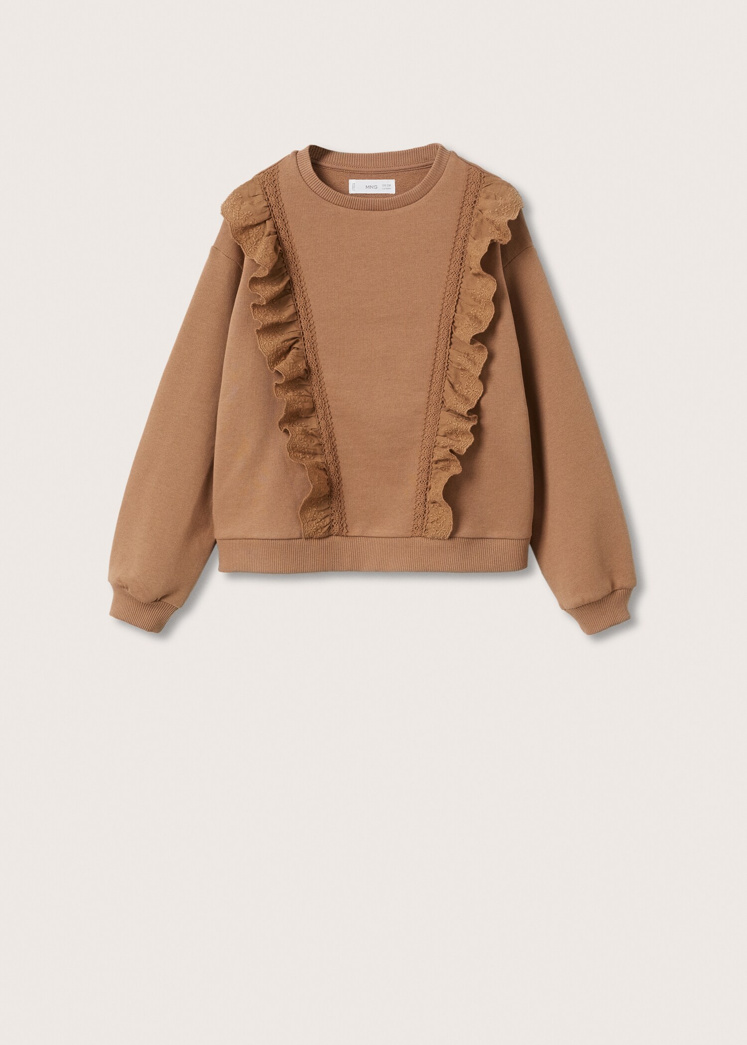 Baumwoll-Sweatshirt mit Rüschen - Artikel ohne Model