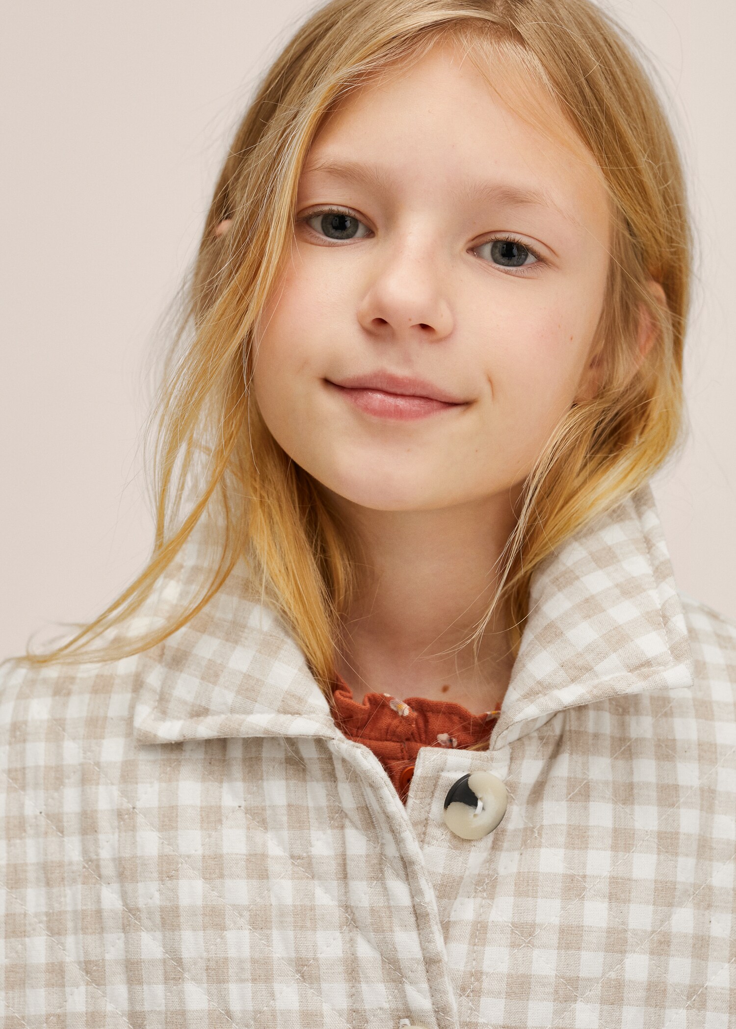 Gingham check padded overshirt - Details of the article 1