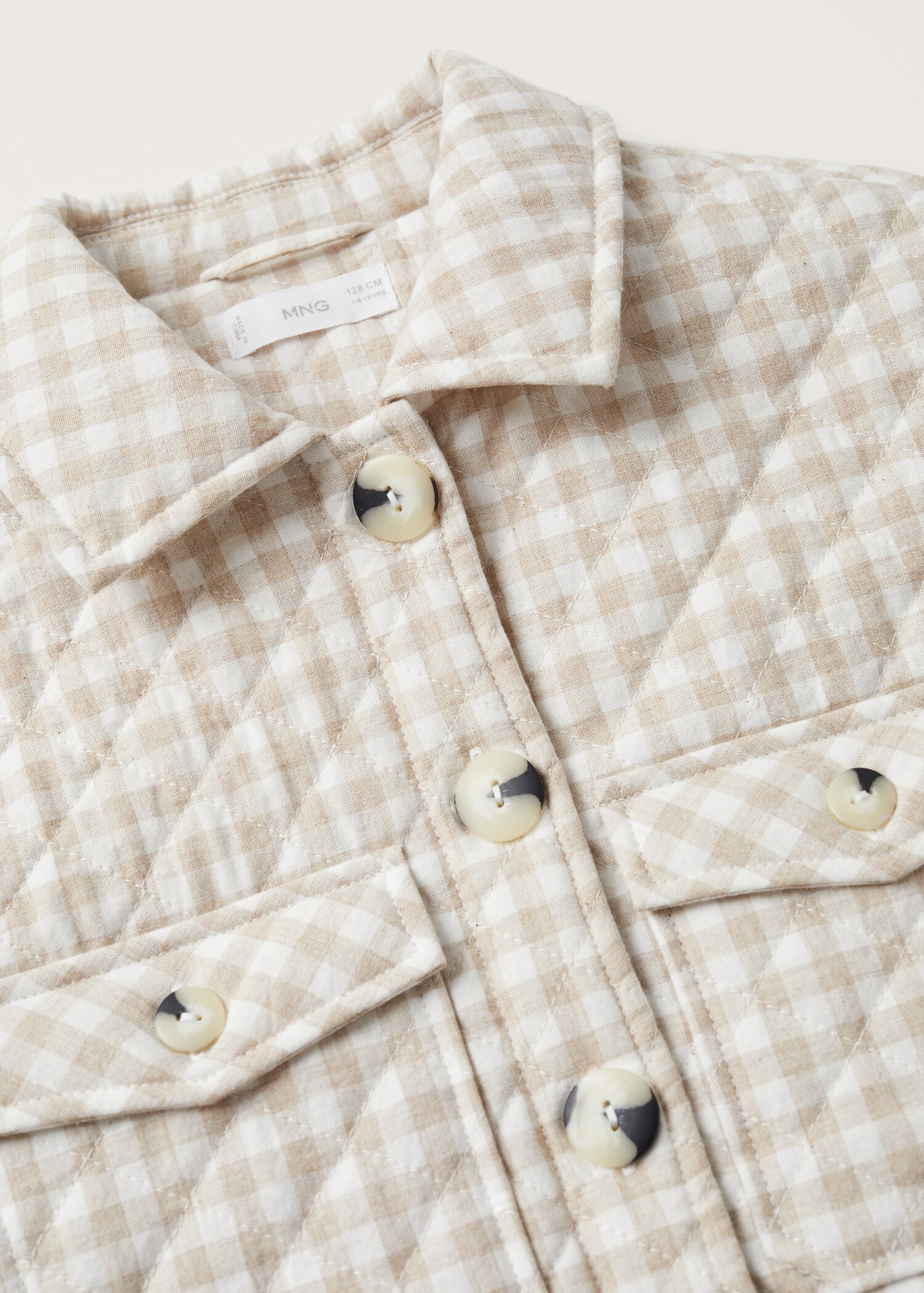 Gingham check padded overshirt - Details of the article 8