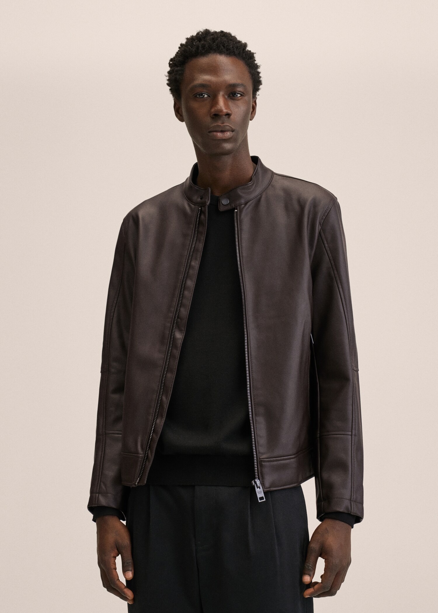 Faux-leather biker jacket - Medium plane