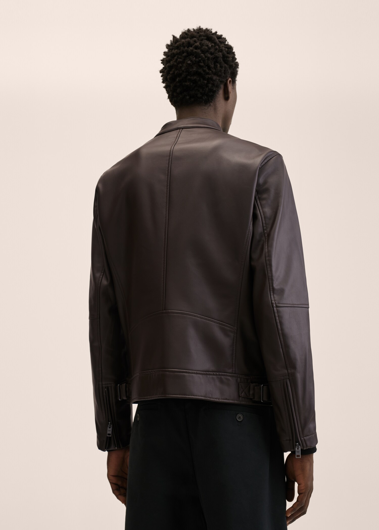 Faux-leather biker jacket - Reverse of the article