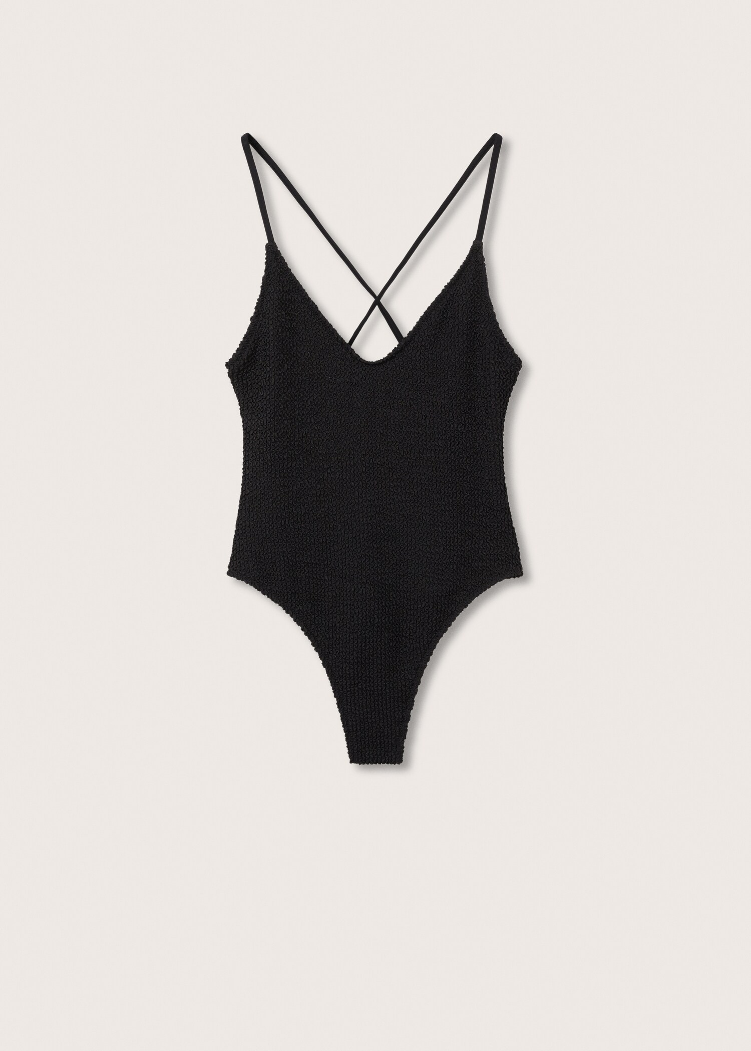 Costume da bagno texture spallini incrociati - Articolo senza modello