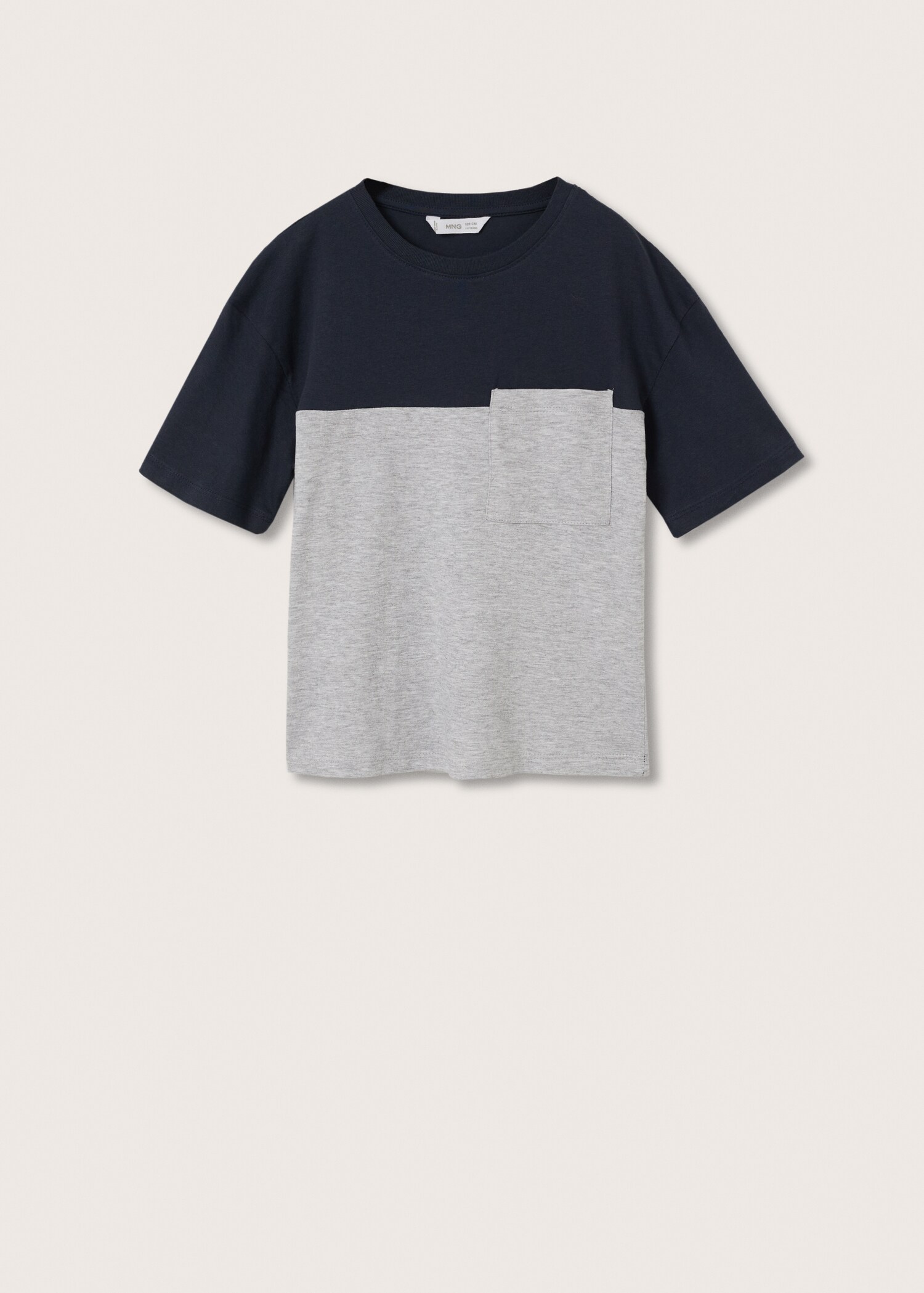 Chest-pocket bicolour T-shirt - Article without model