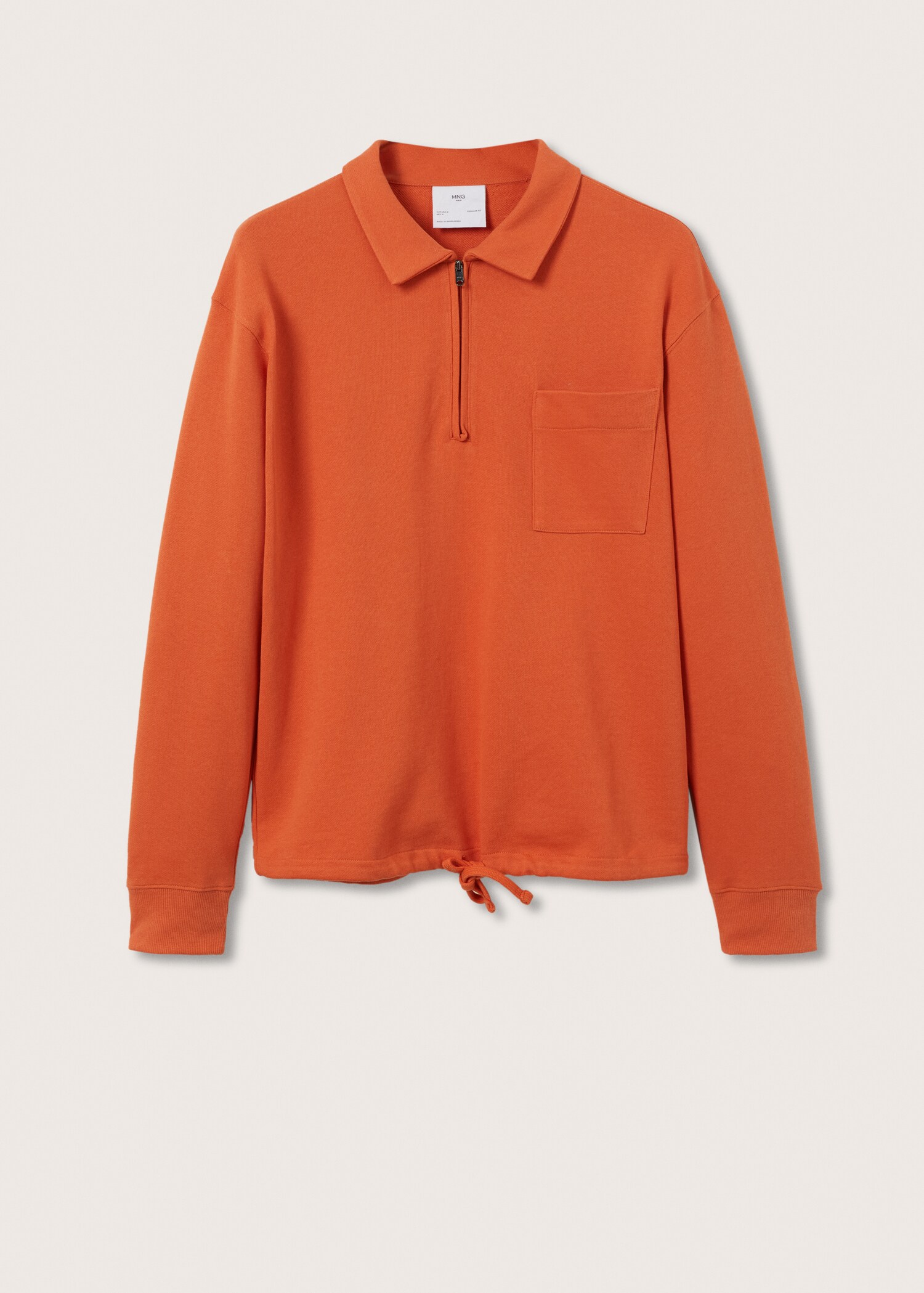 Cotton sweatshirt with zip neck - Article without model