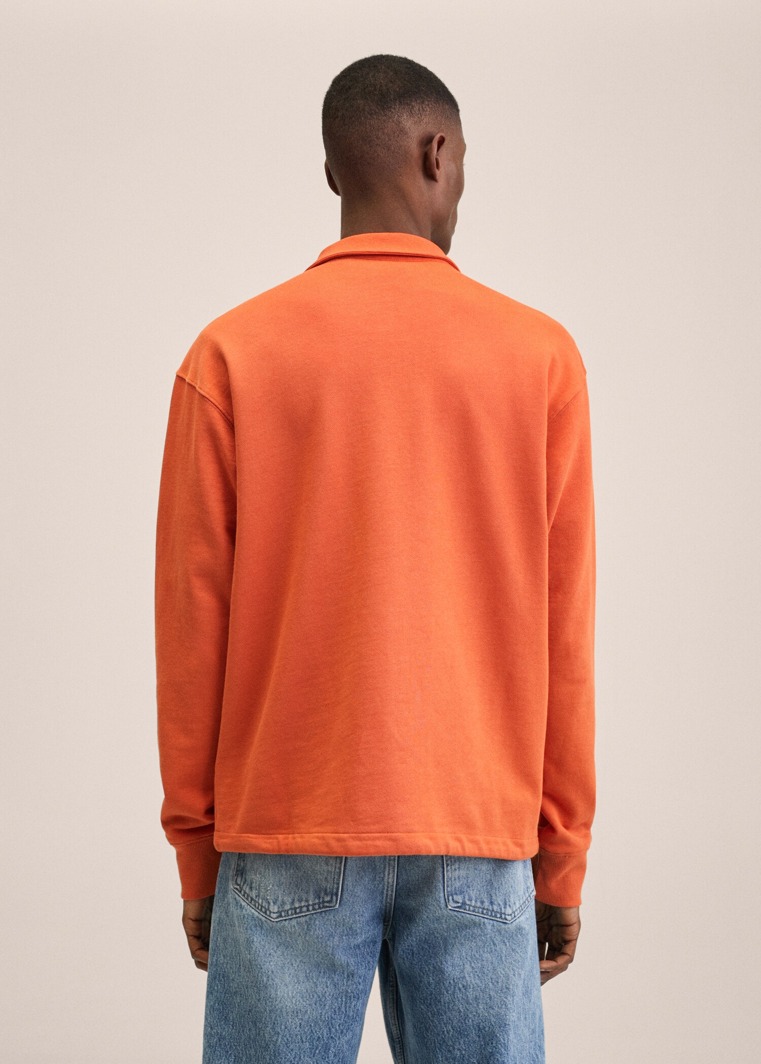 Cotton sweatshirt with zip neck - Reverse of the article