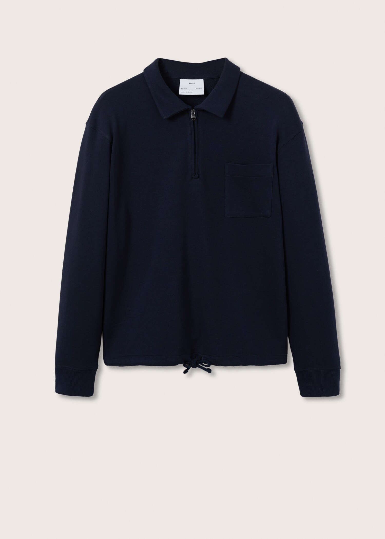 Cotton sweatshirt with zip neck - Article without model
