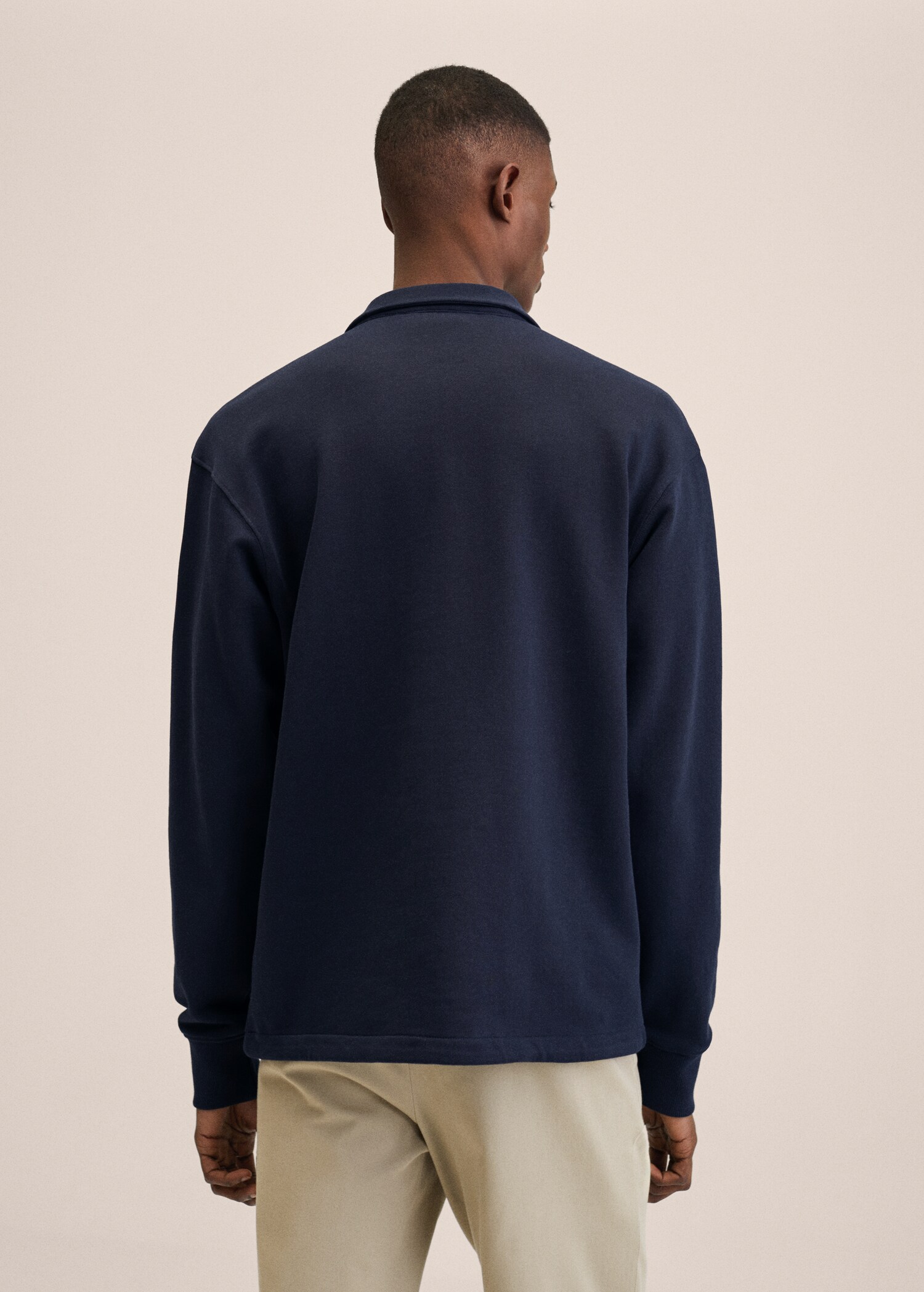 Cotton sweatshirt with zip neck - Reverse of the article