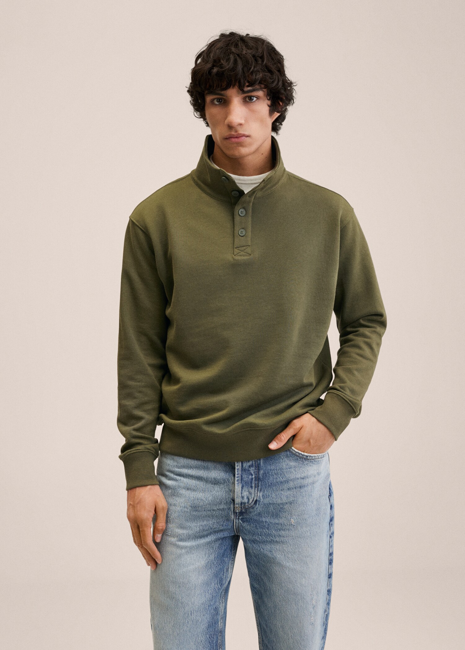 Buttoned collar sweater - Medium plane