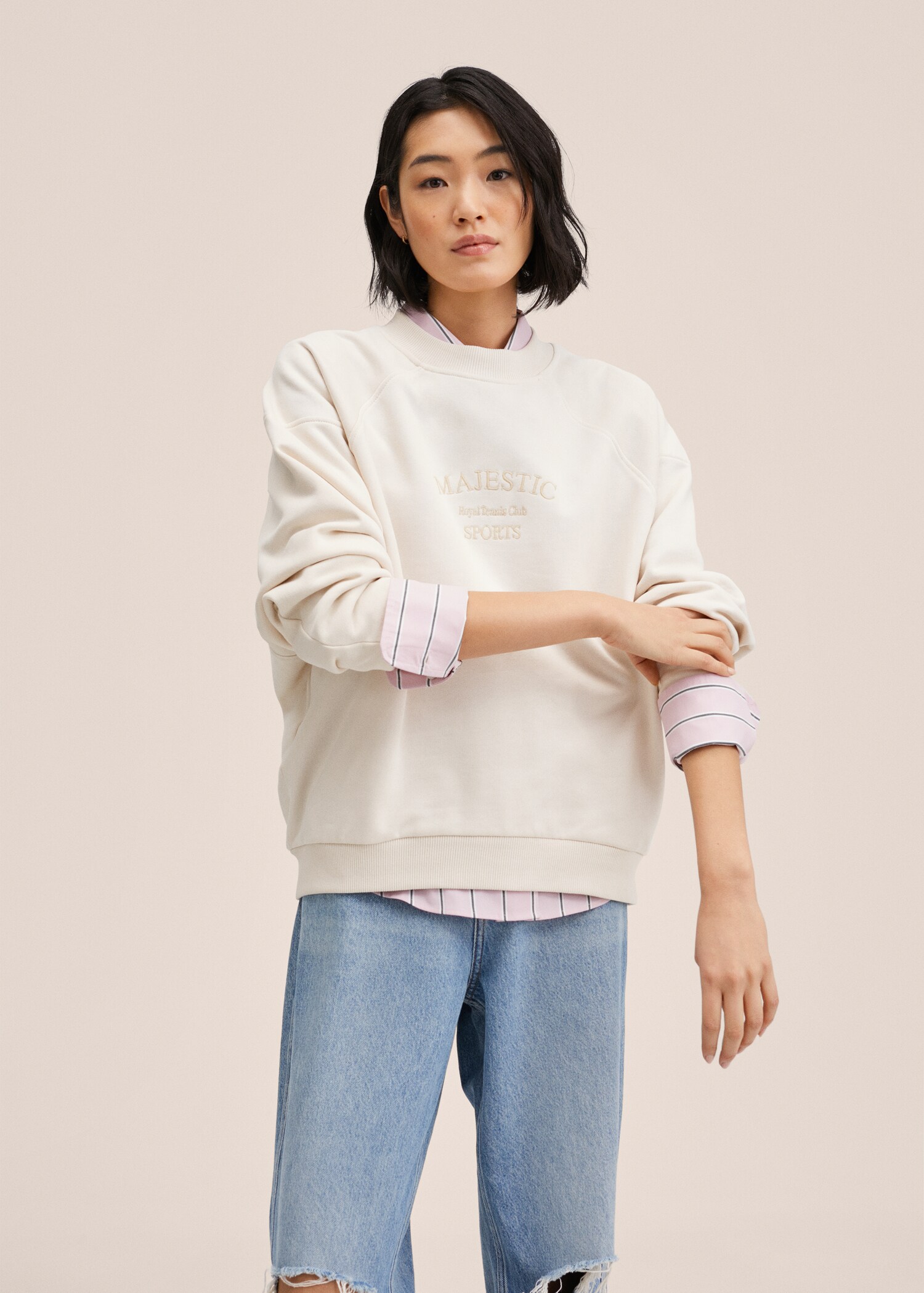 Sudadera algodón mensaje - Plano medio