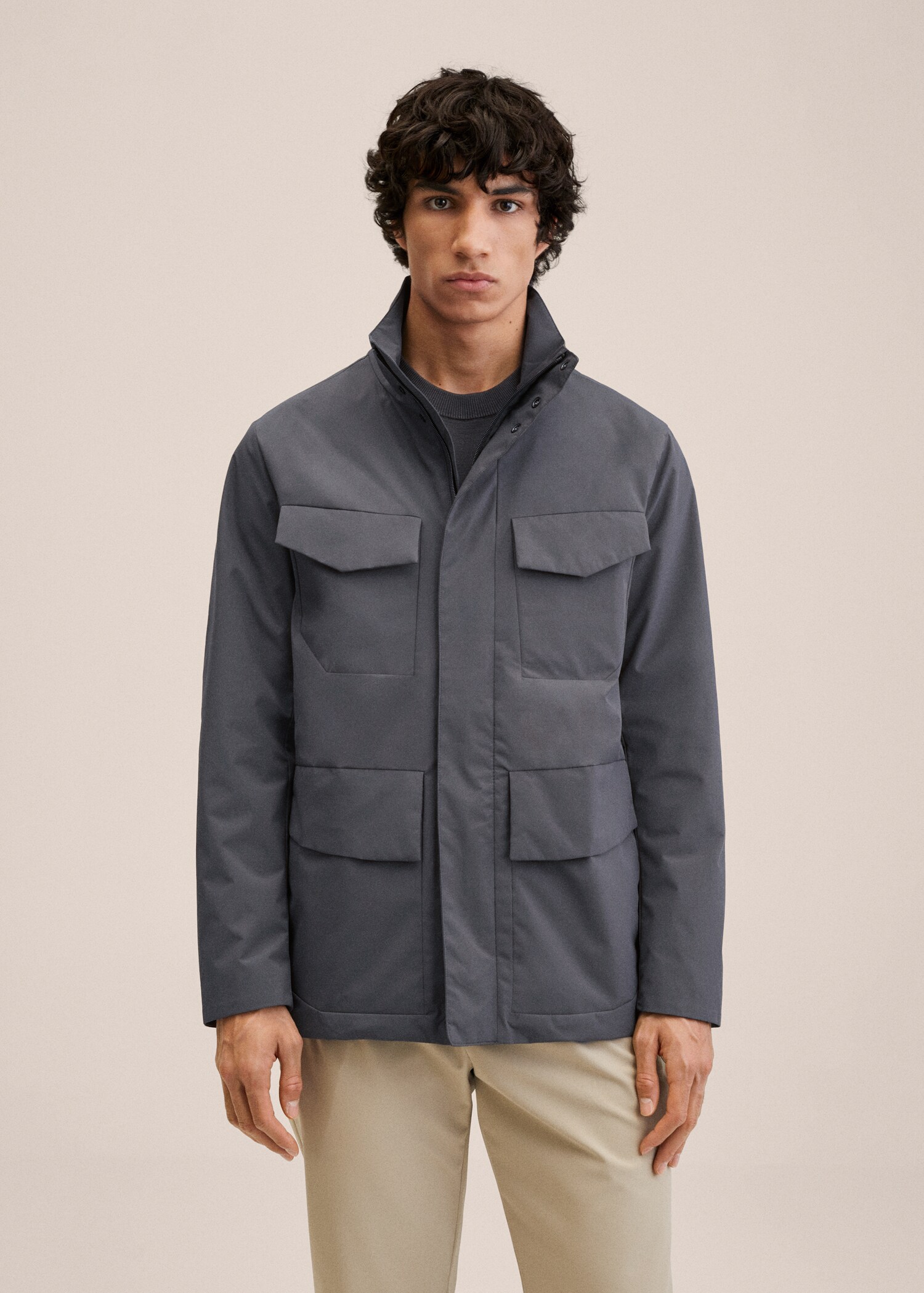 Parka imperméable poches - Plan moyen