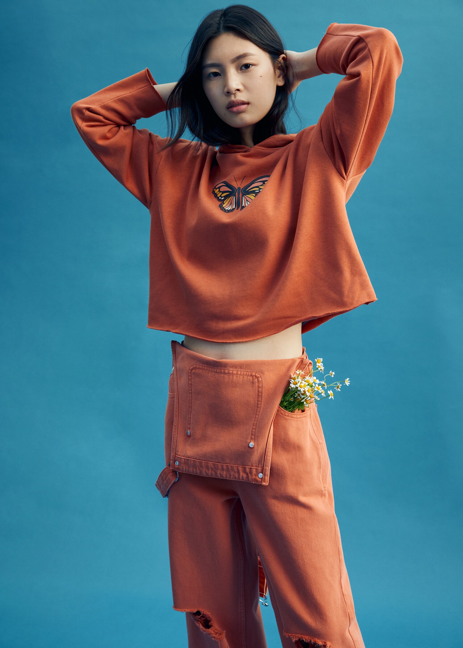 Butterfly cropped sweatshirt - Details of the article 5